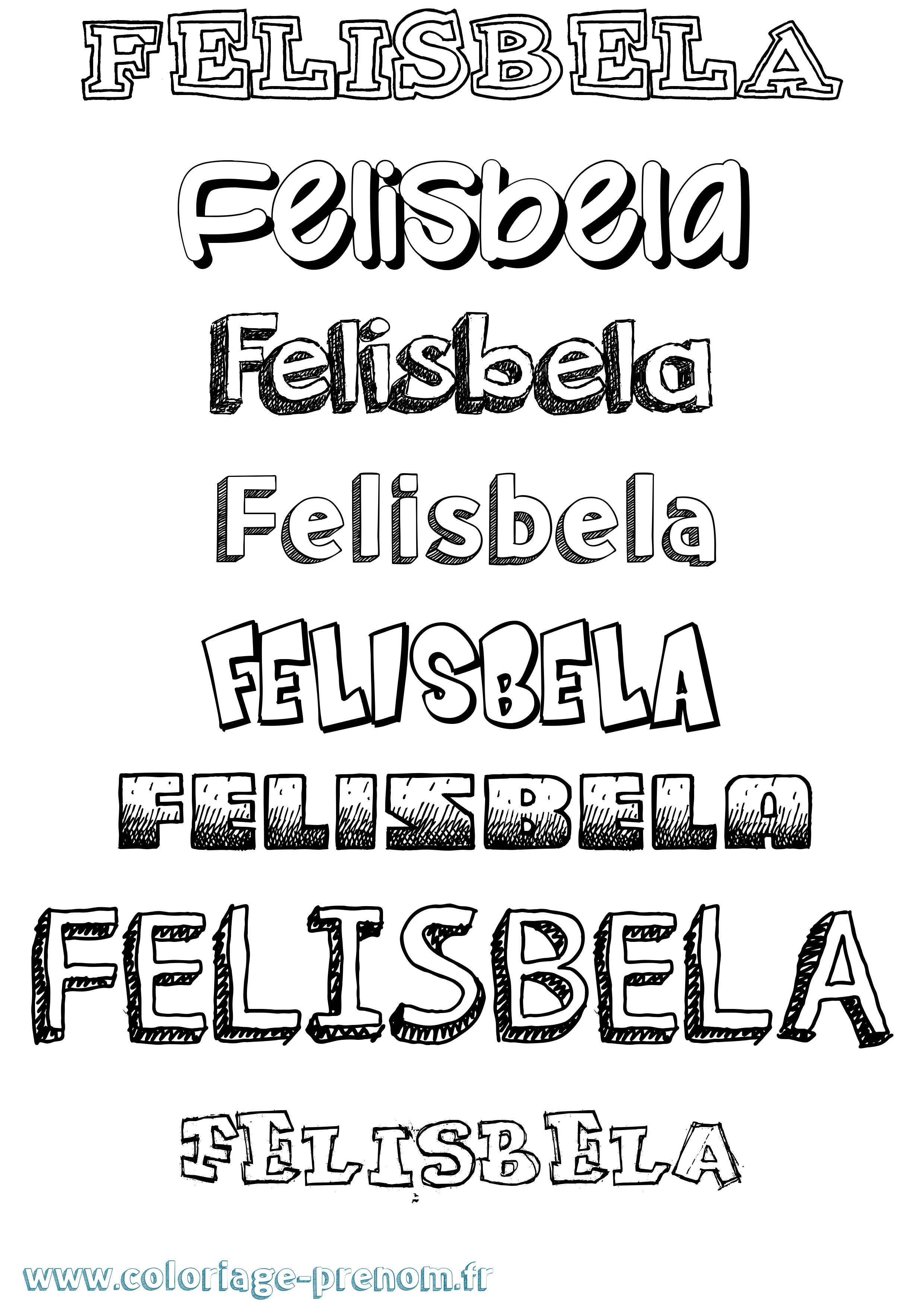 Coloriage prénom Felisbela Dessiné