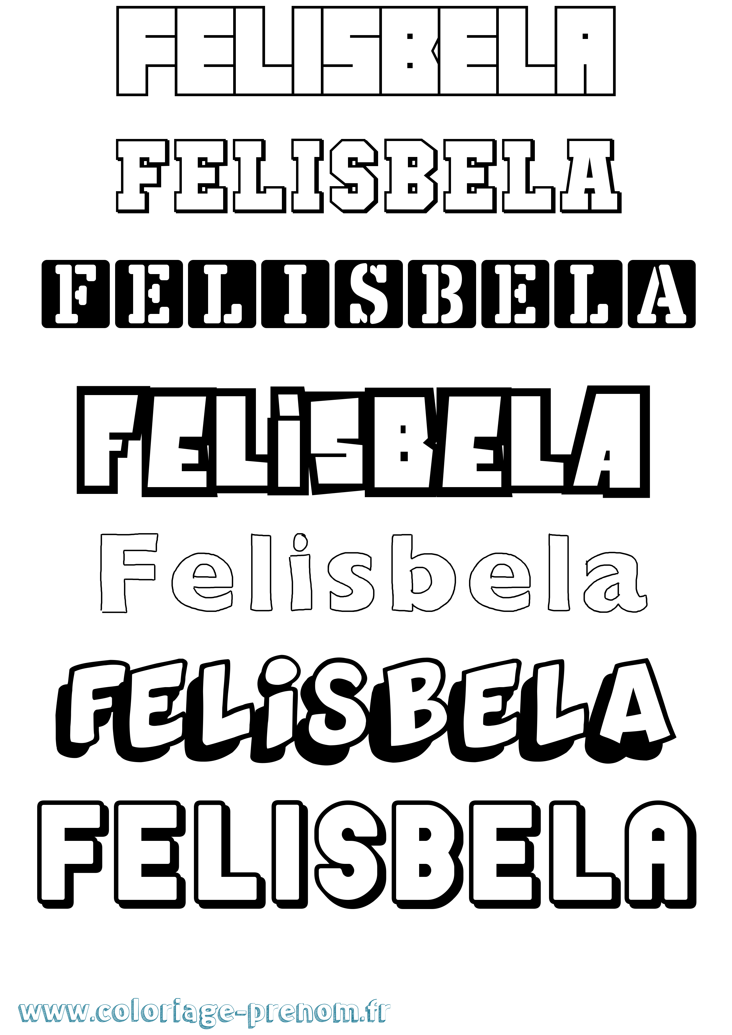 Coloriage prénom Felisbela Simple