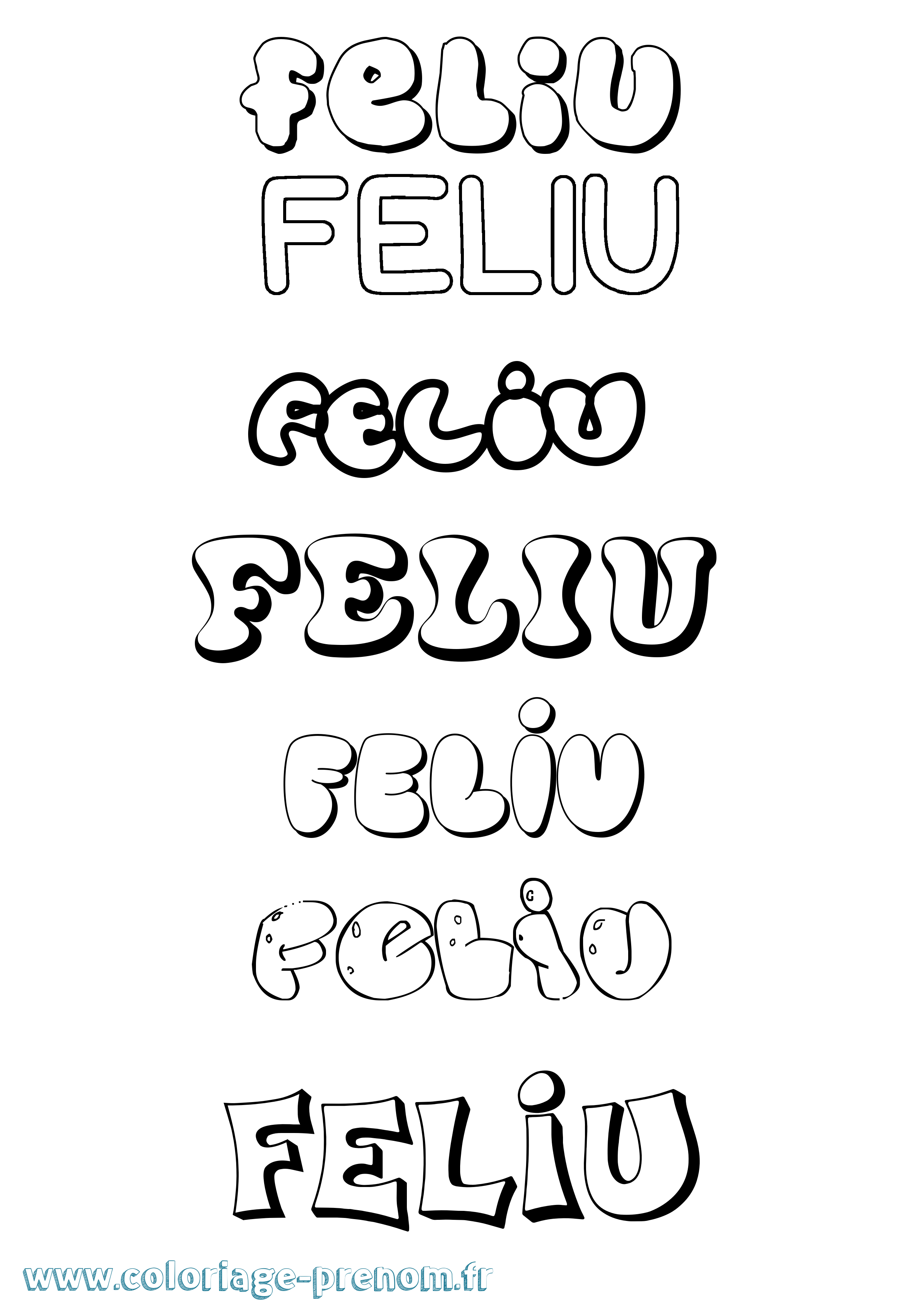 Coloriage Feliu Bubble Coloriage prénom Feliu Bubble