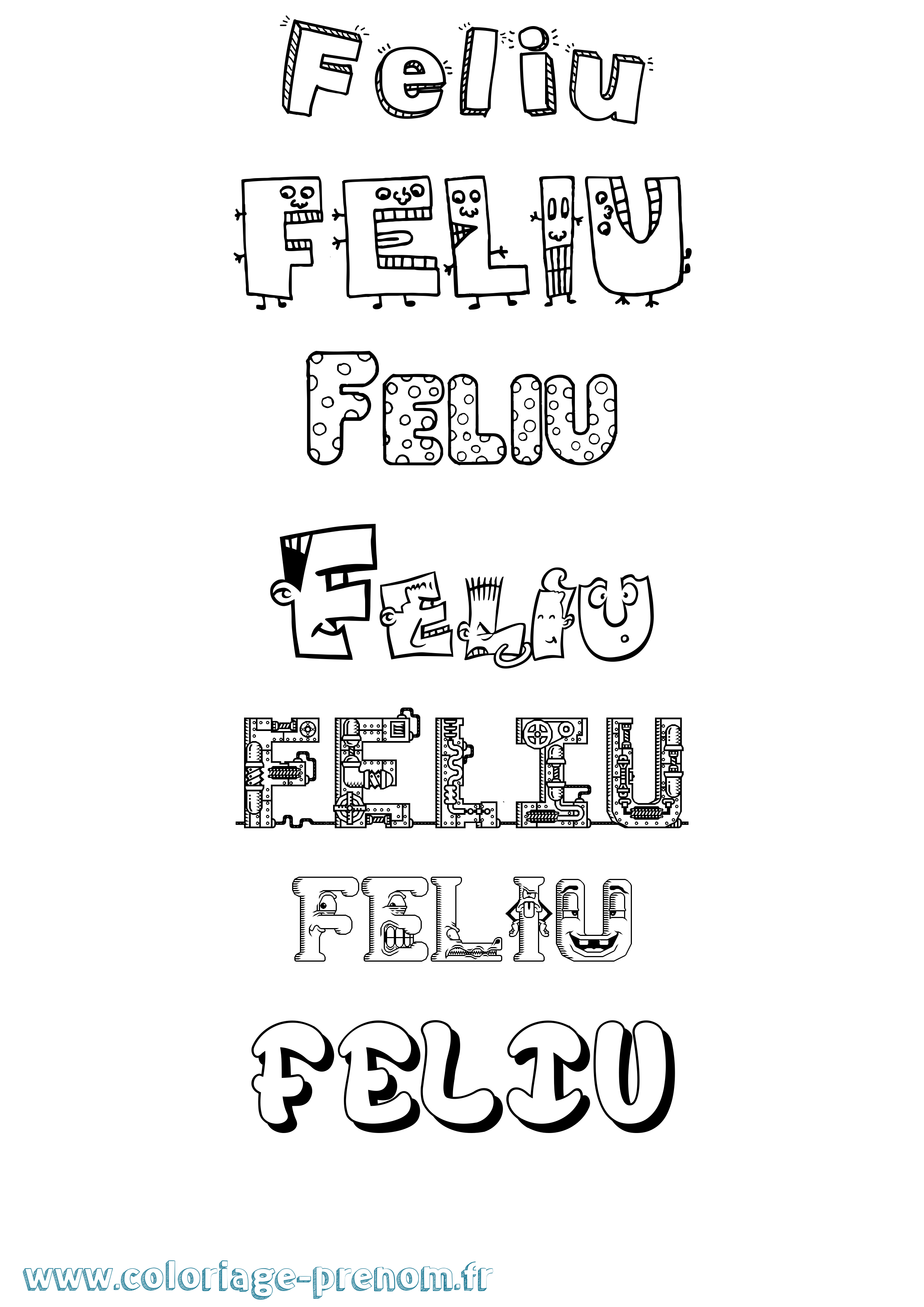 Coloriage Feliu Fun Coloriage prénom Feliu Fun