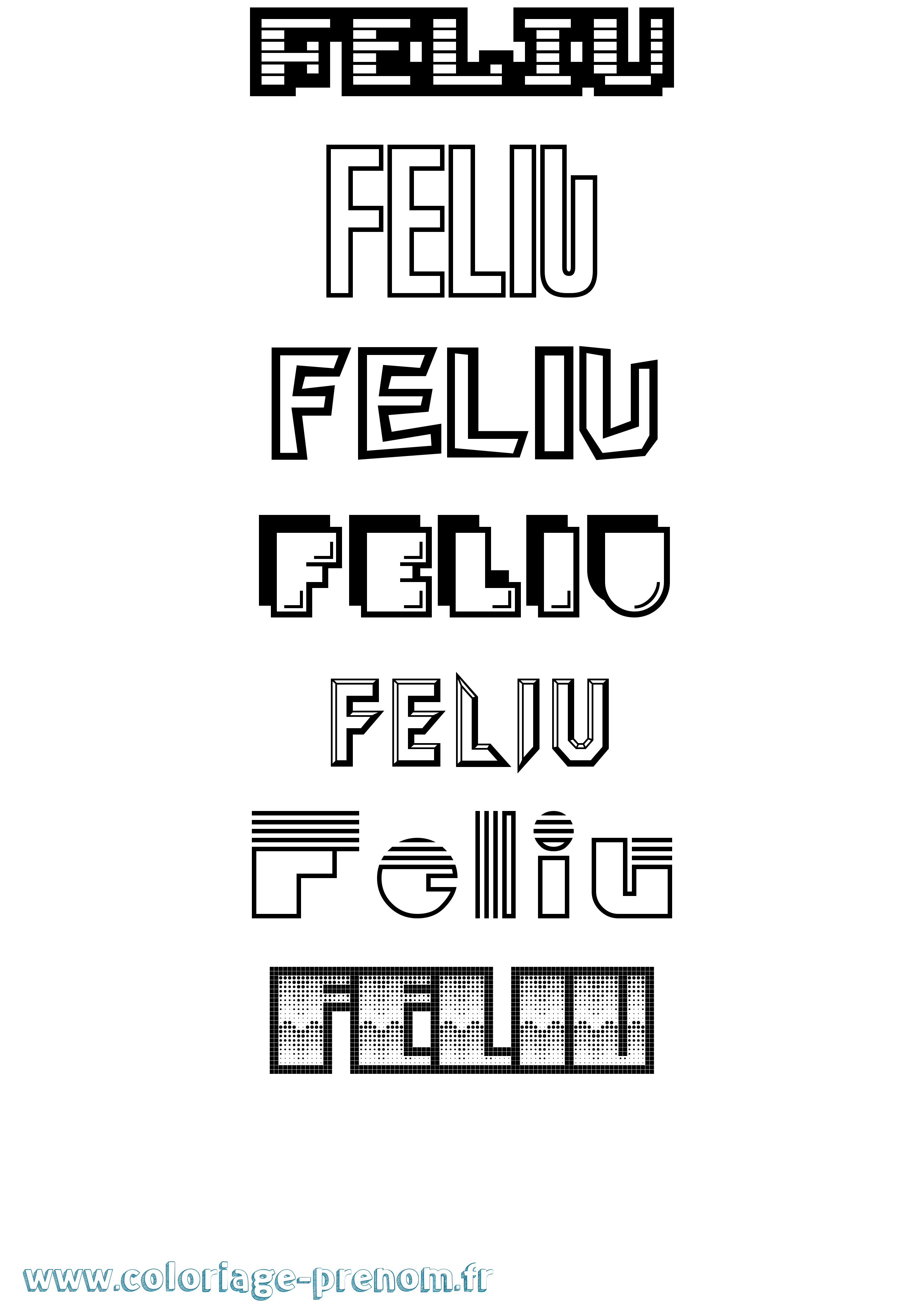 Coloriage Feliu Jeux Vidéos Coloriage prénom Feliu Jeux Vidéos