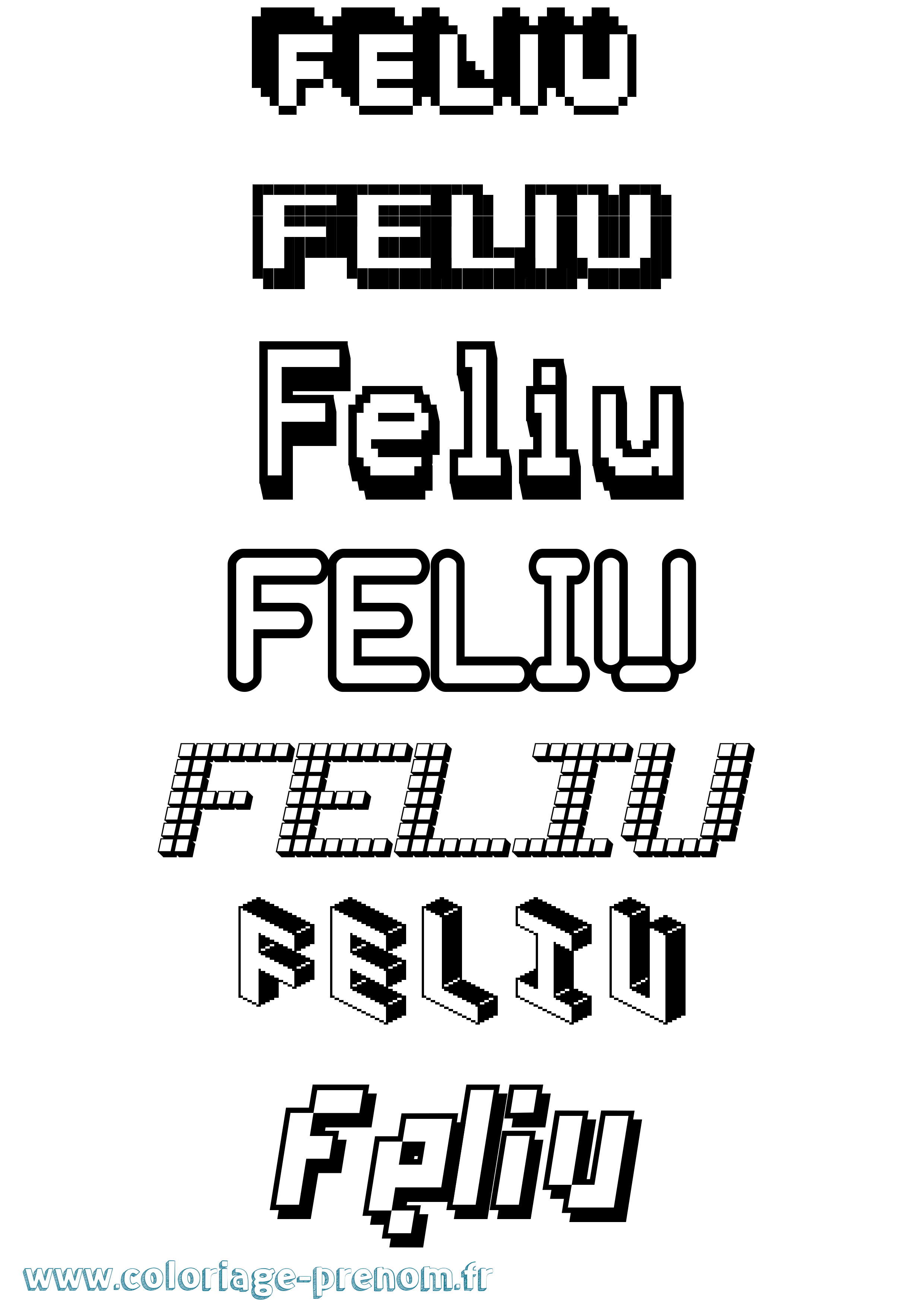 Coloriage Feliu Pixel Coloriage prénom Feliu Pixel