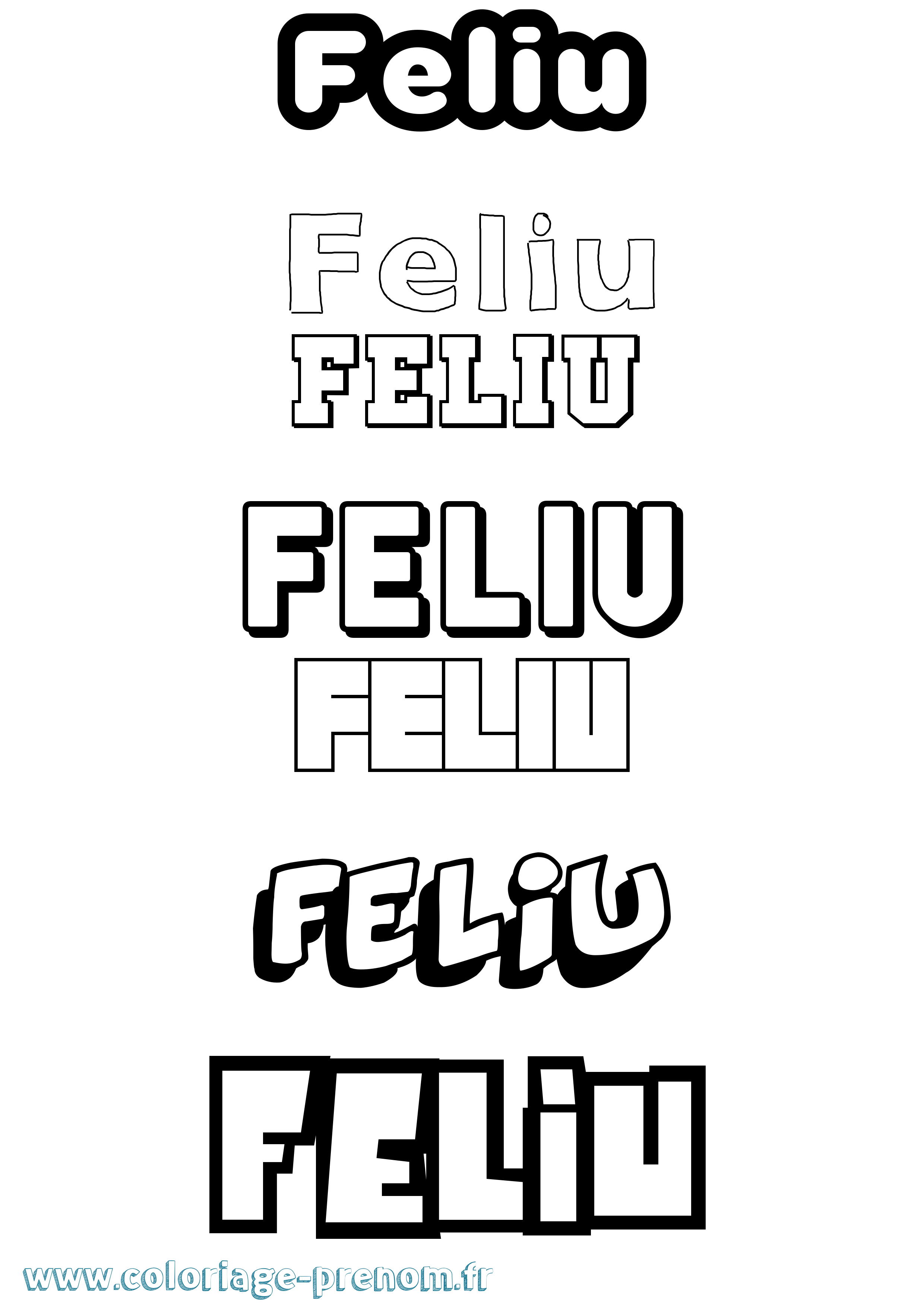 Coloriage Feliu Simple Coloriage prénom Feliu Simple