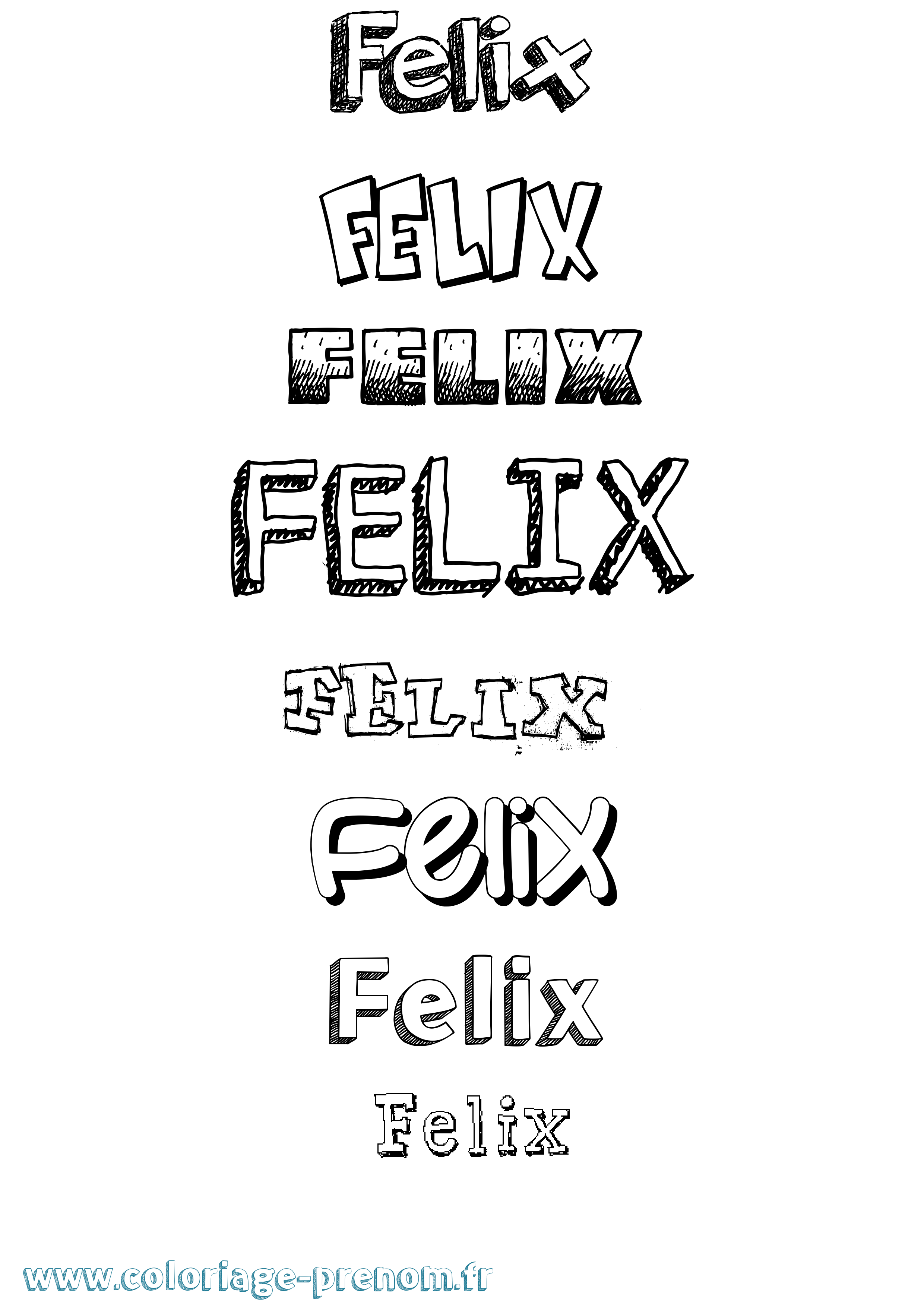 Coloriage prénom Felix