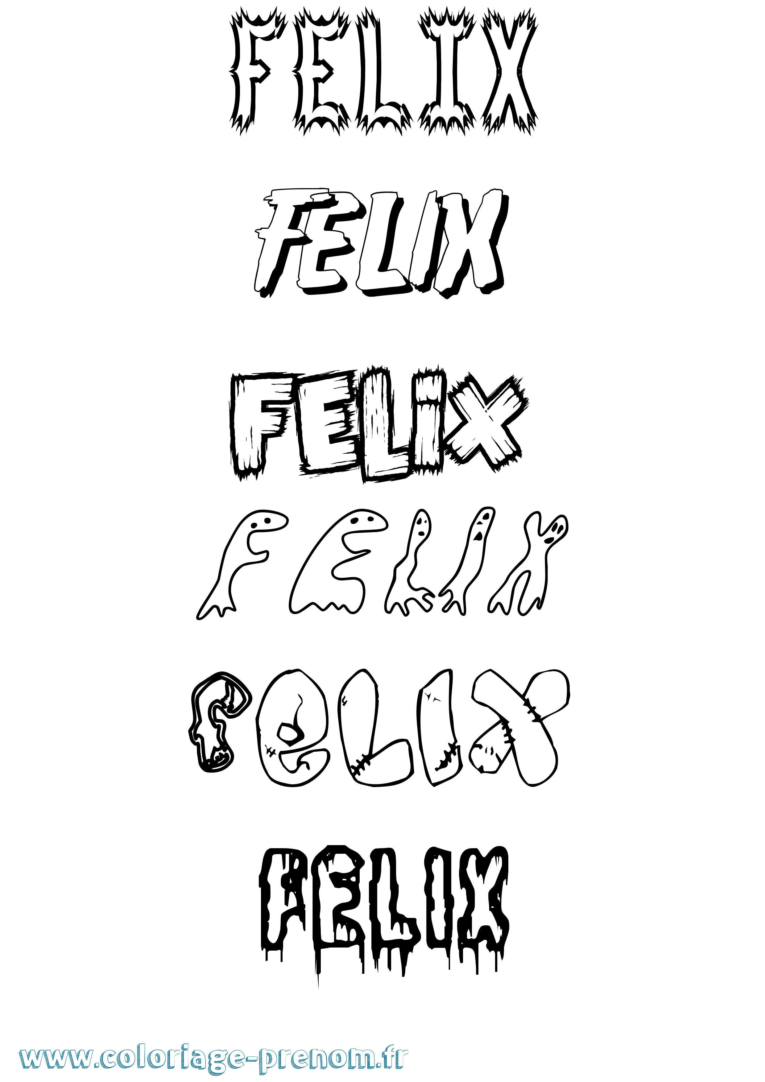 Coloriage prénom Felix Frisson