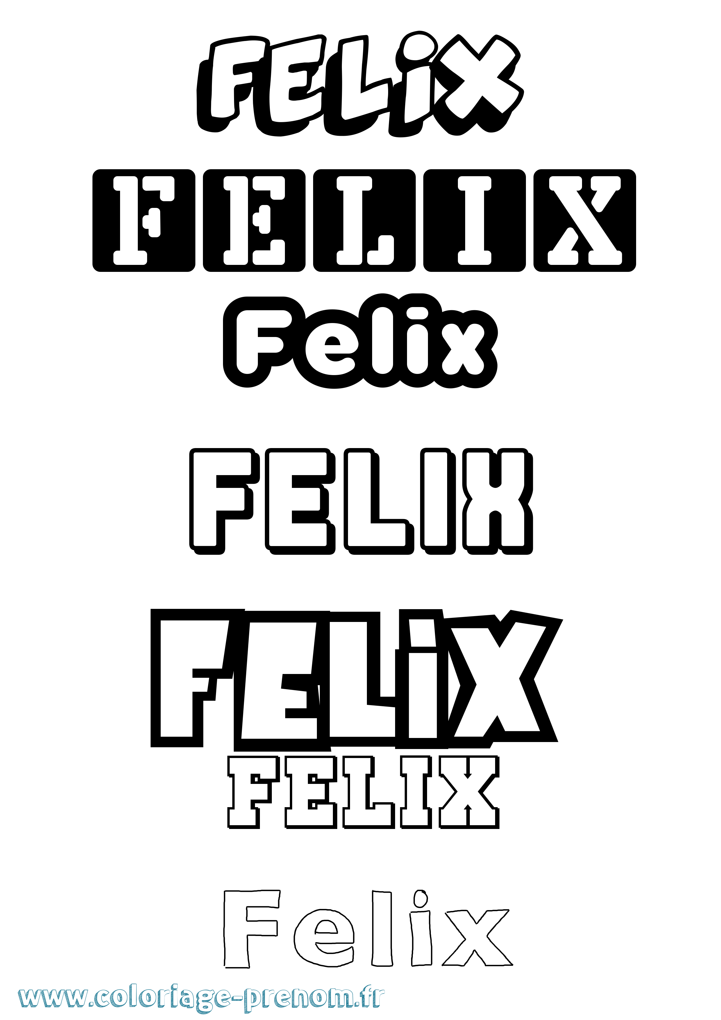Coloriage prénom Felix Simple