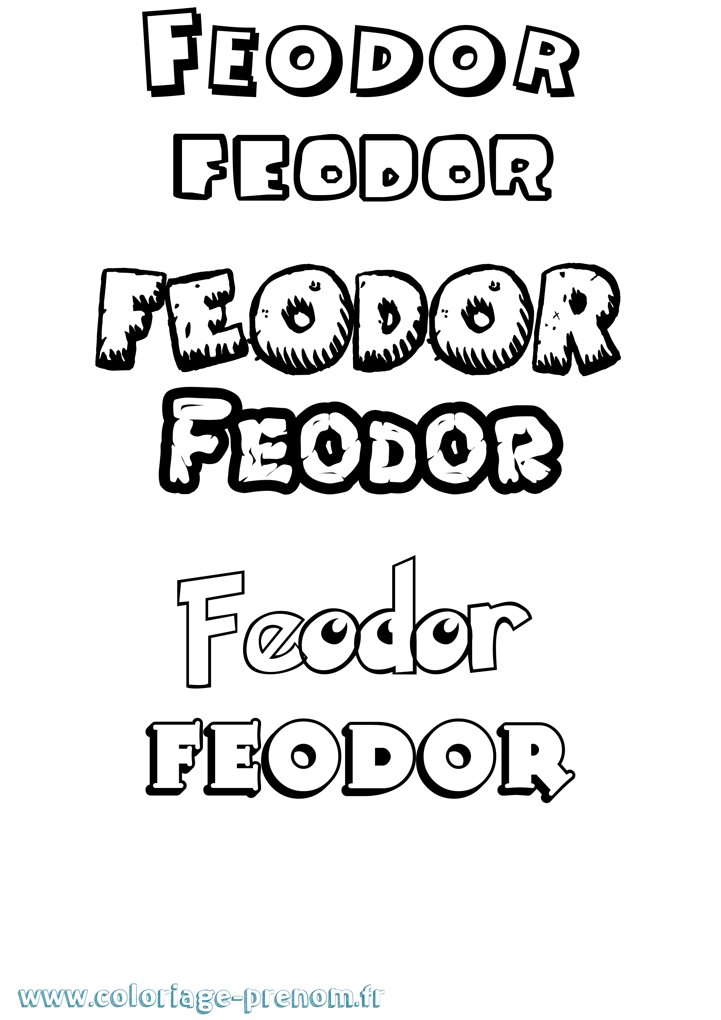 Coloriage Feodor Dessin Animé Coloriage prénom Feodor Dessin Animé