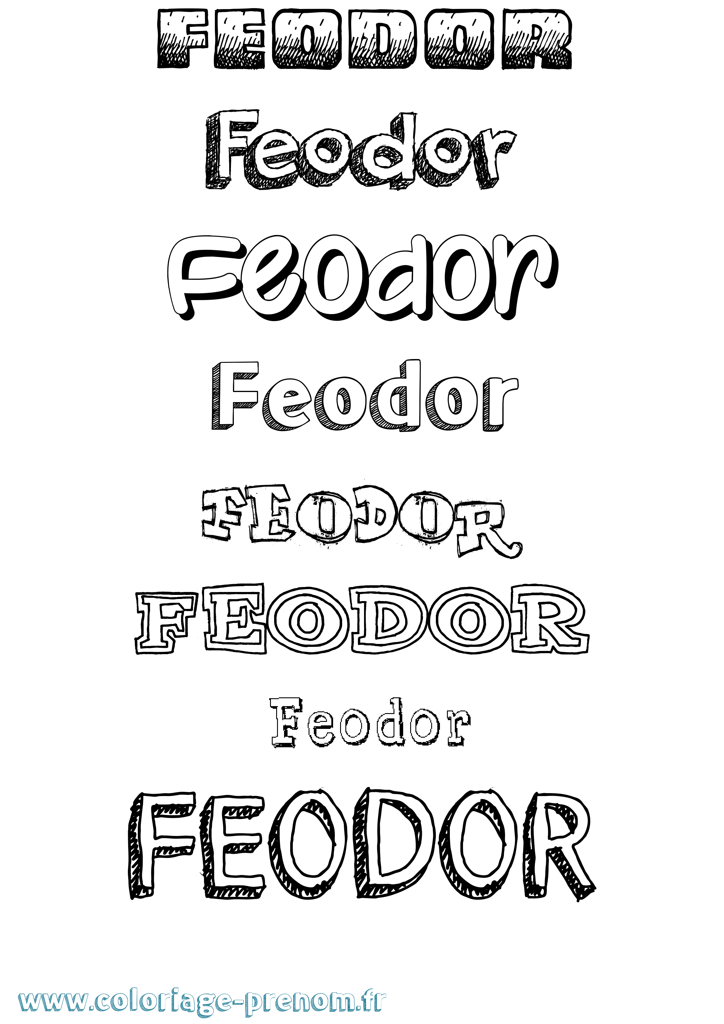 Coloriage prénom Feodor Dessiné