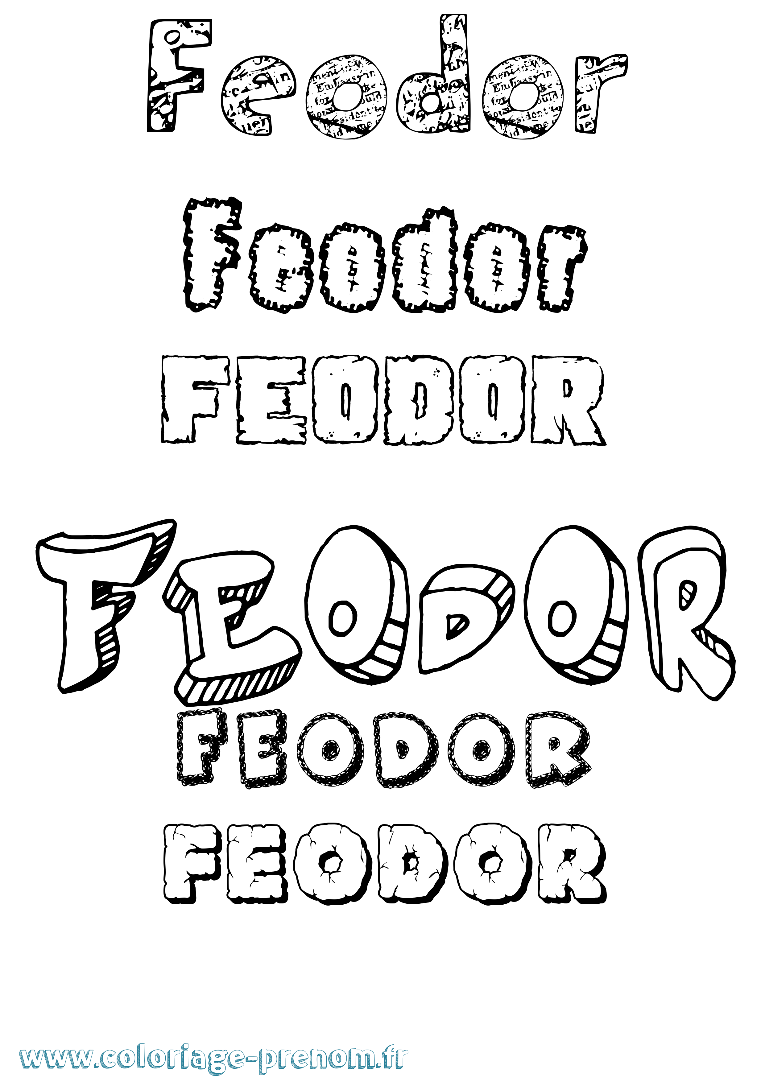 Coloriage Feodor Destructuré Coloriage prénom Feodor Destructuré