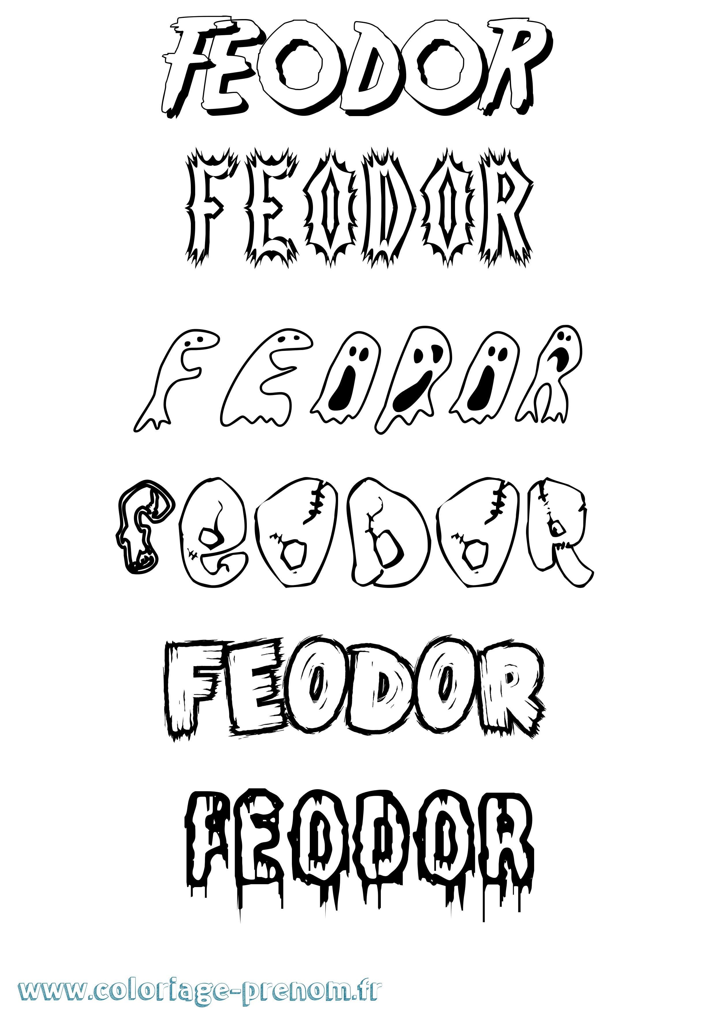 Coloriage prénom Feodor Frisson