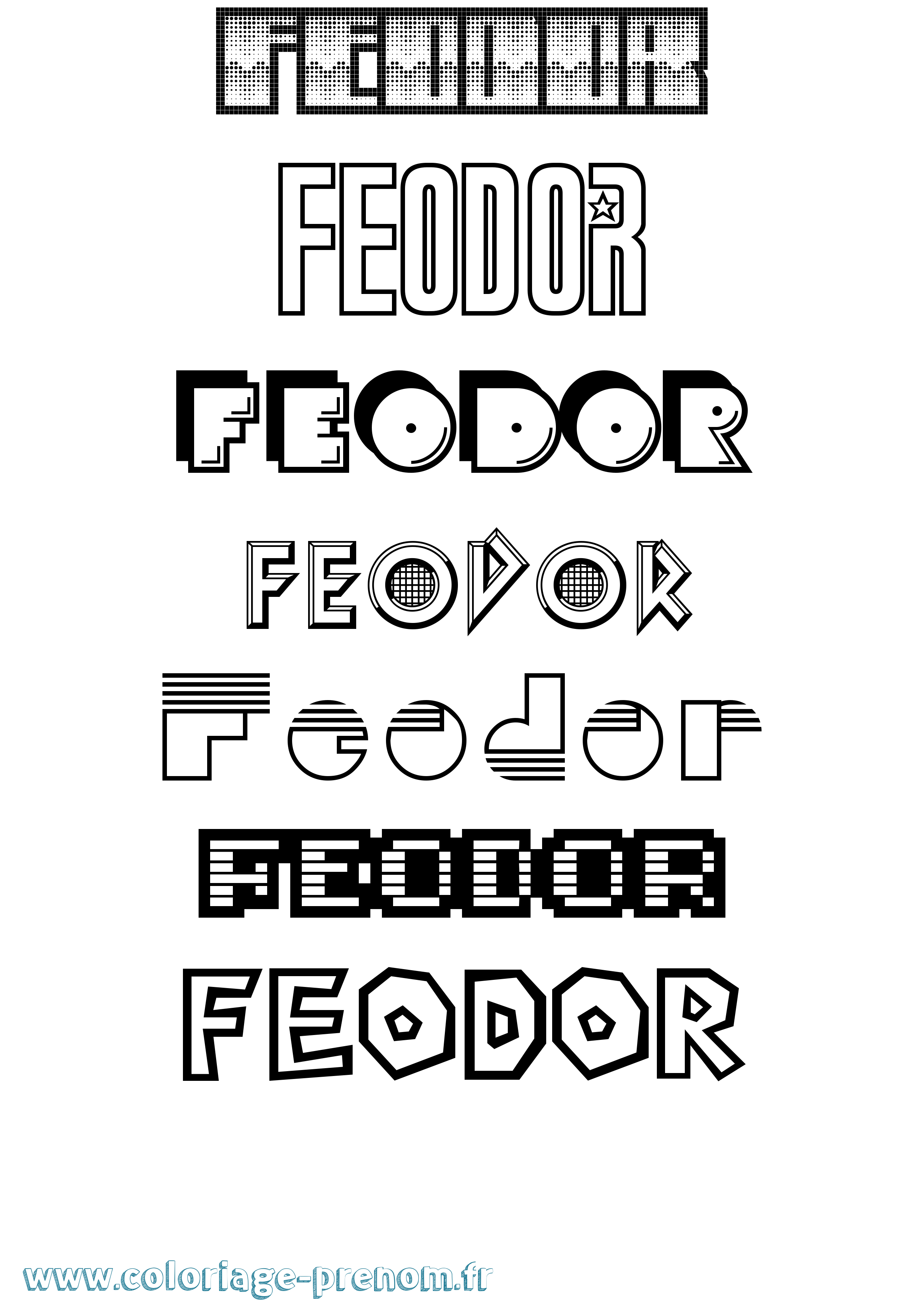 Coloriage Feodor Jeux Vidéos Coloriage prénom Feodor Jeux Vidéos