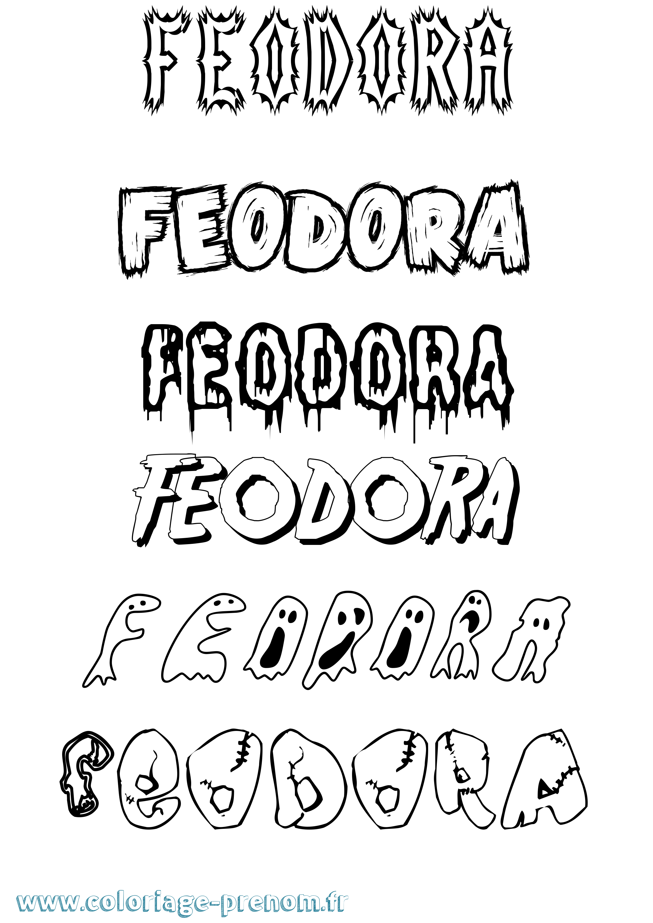 Coloriage prénom Feodora Frisson
