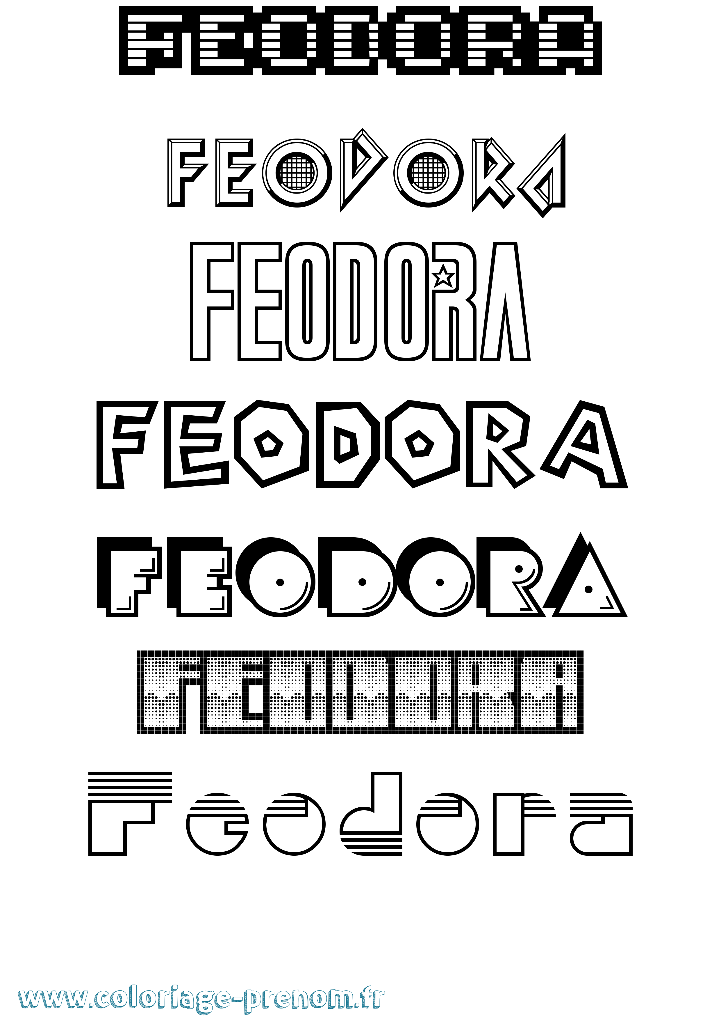 Coloriage prénom Feodora Jeux Vidéos
