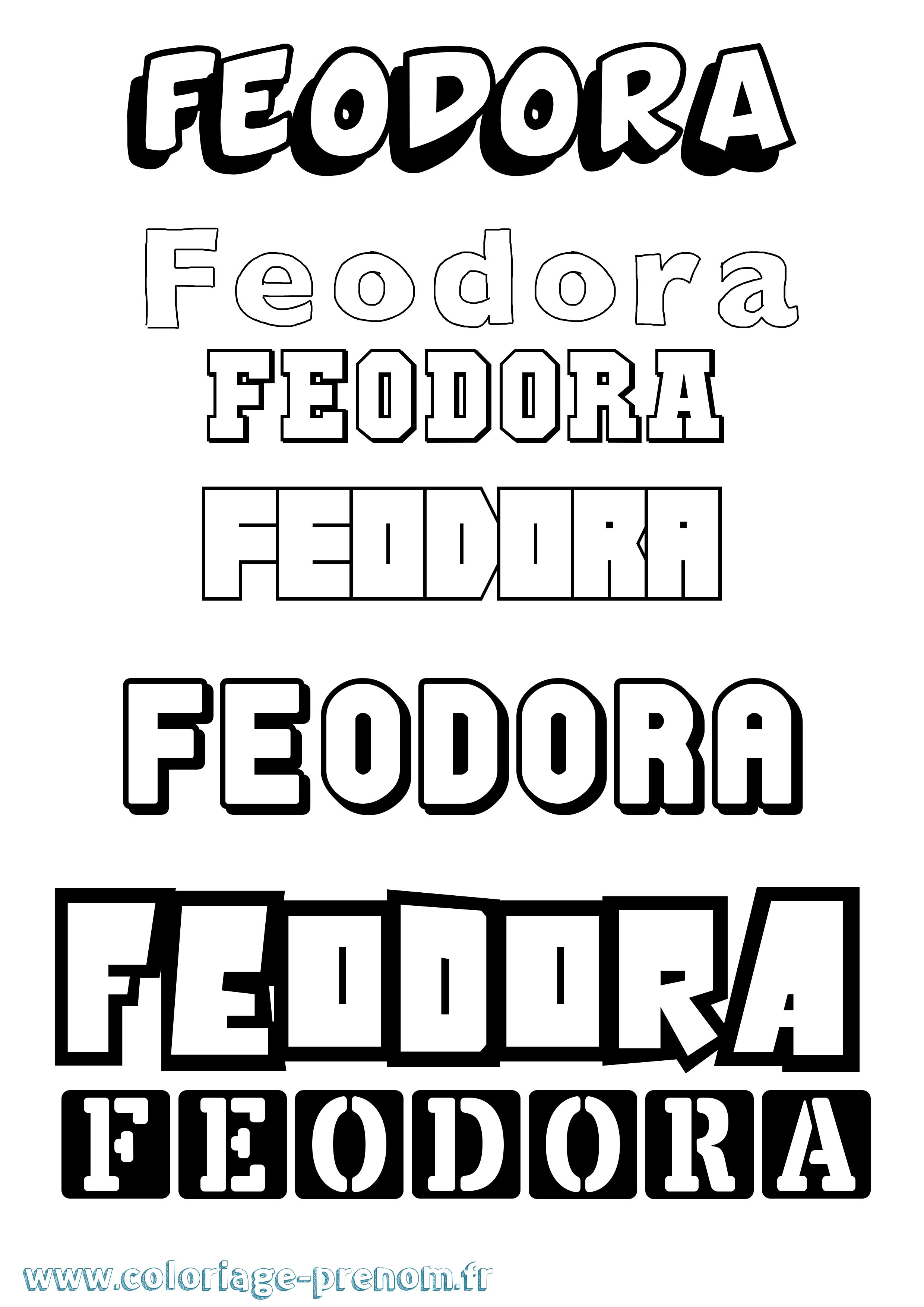 Coloriage prénom Feodora Simple
