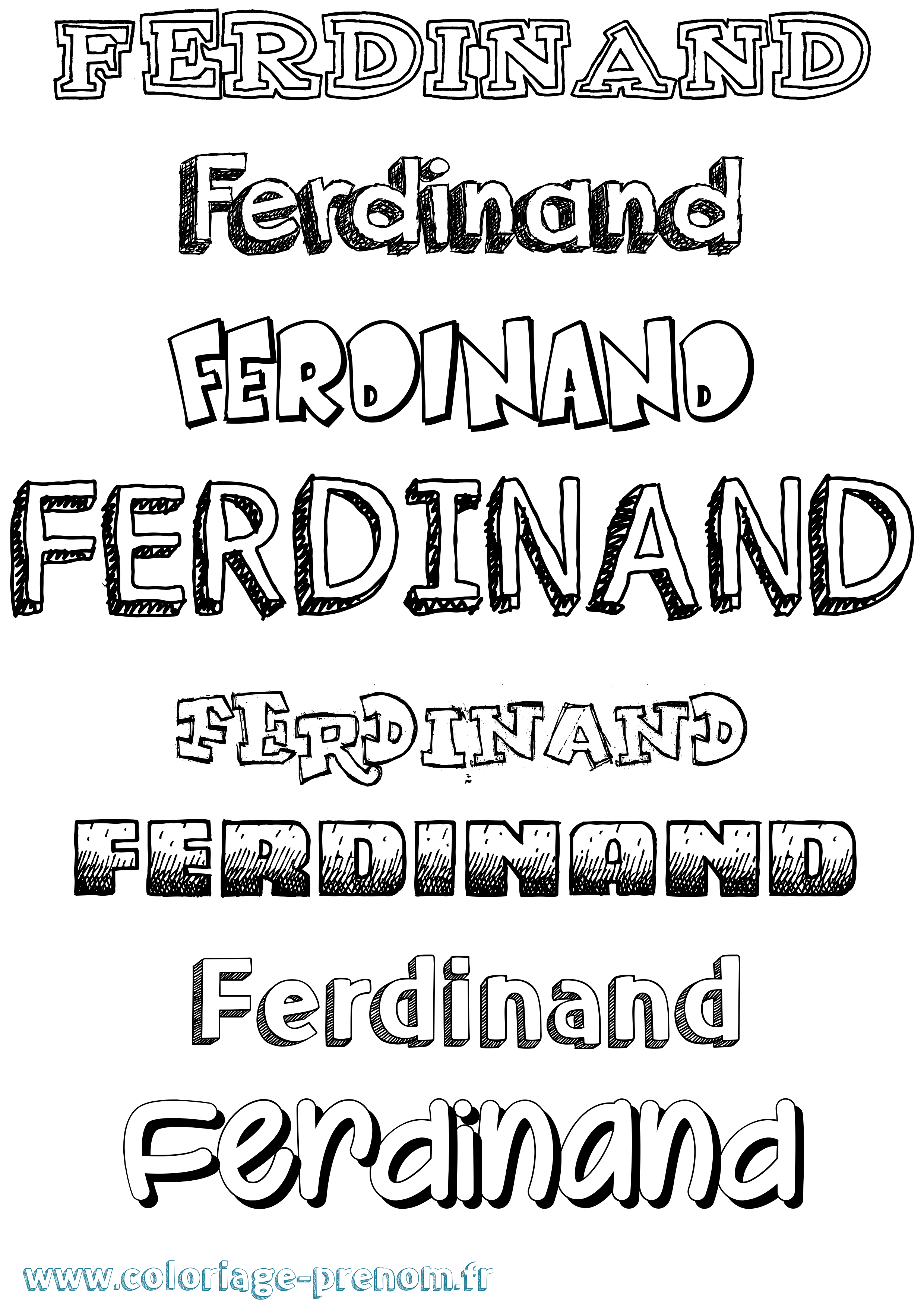 Coloriage prénom Ferdinand Dessiné