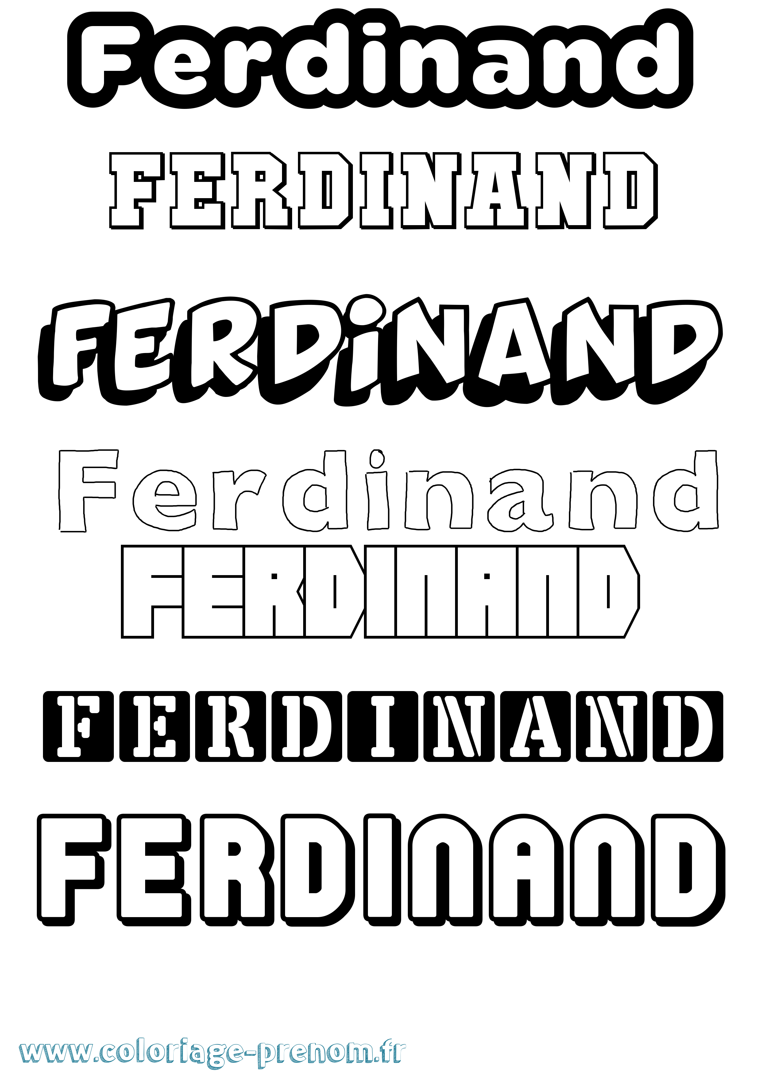 Coloriage prénom Ferdinand Simple