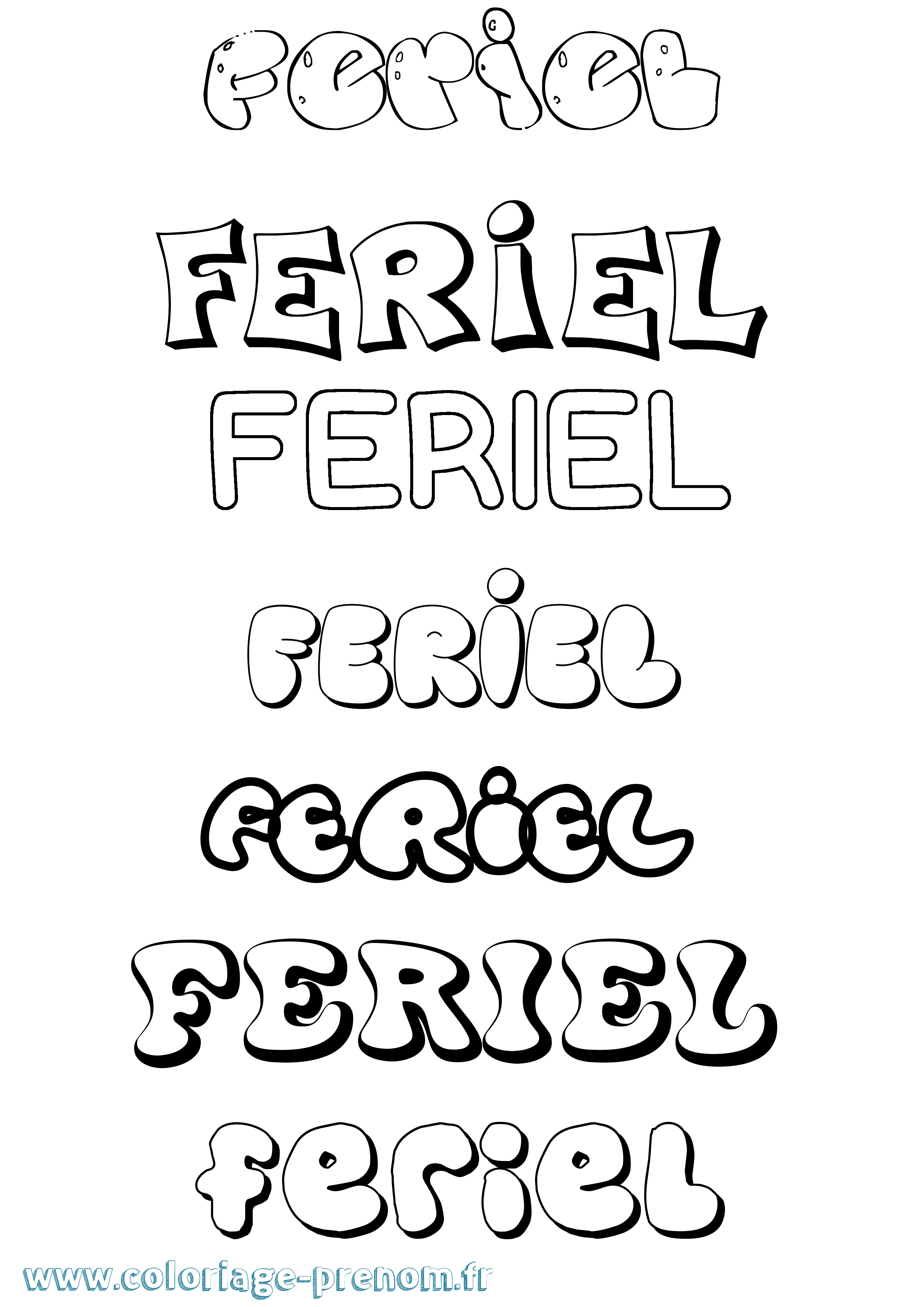 Coloriage Feriel Coloriage prénom Feriel
