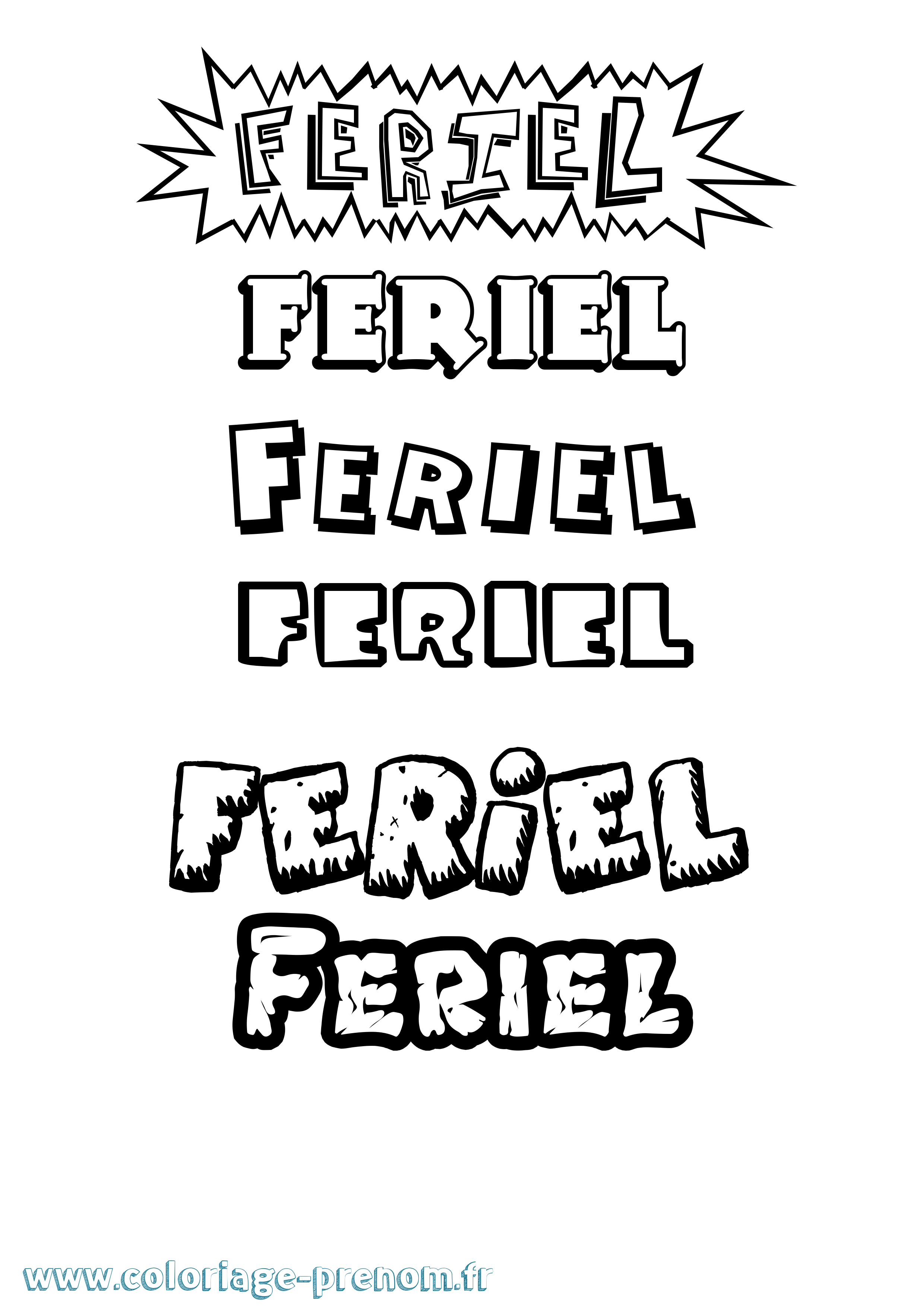 Coloriage Feriel Coloriage prénom Feriel