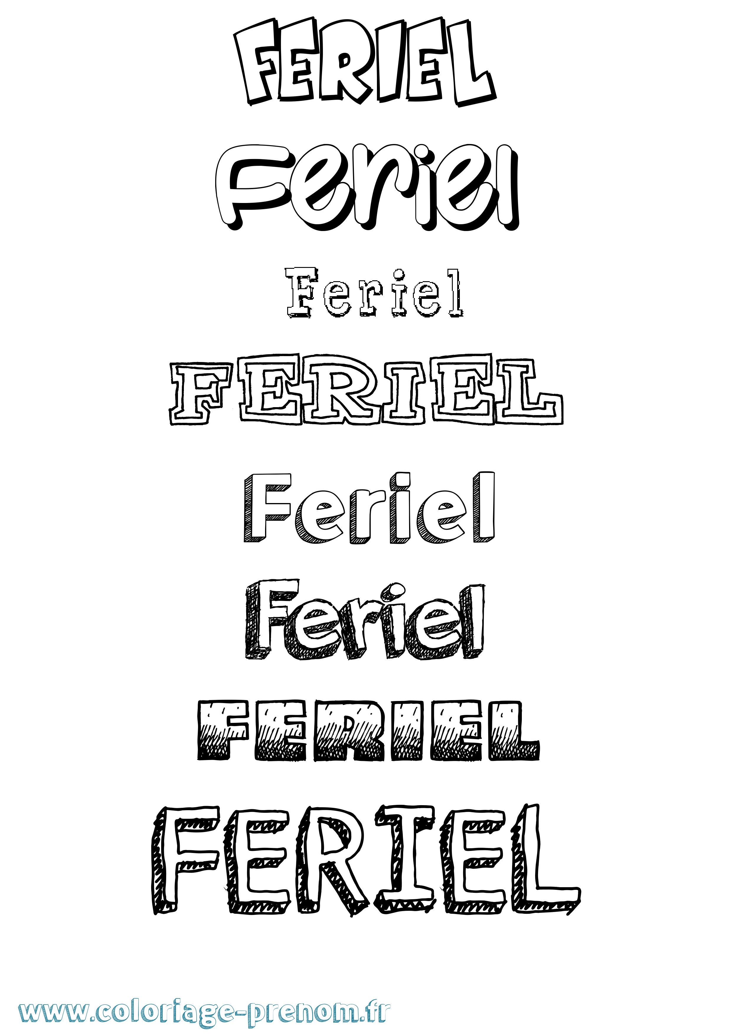 Coloriage Feriel Coloriage prénom Feriel