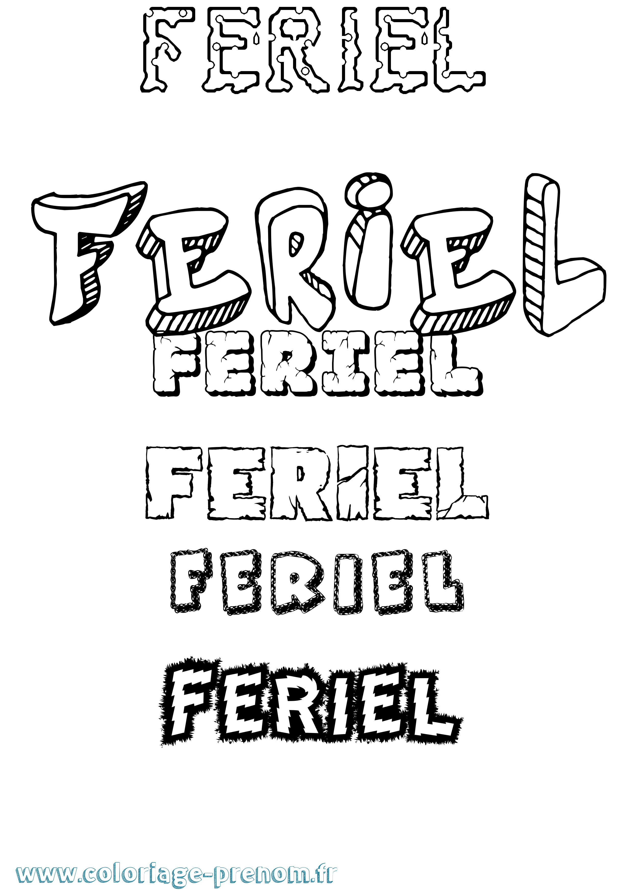 Coloriage Feriel Coloriage prénom Feriel