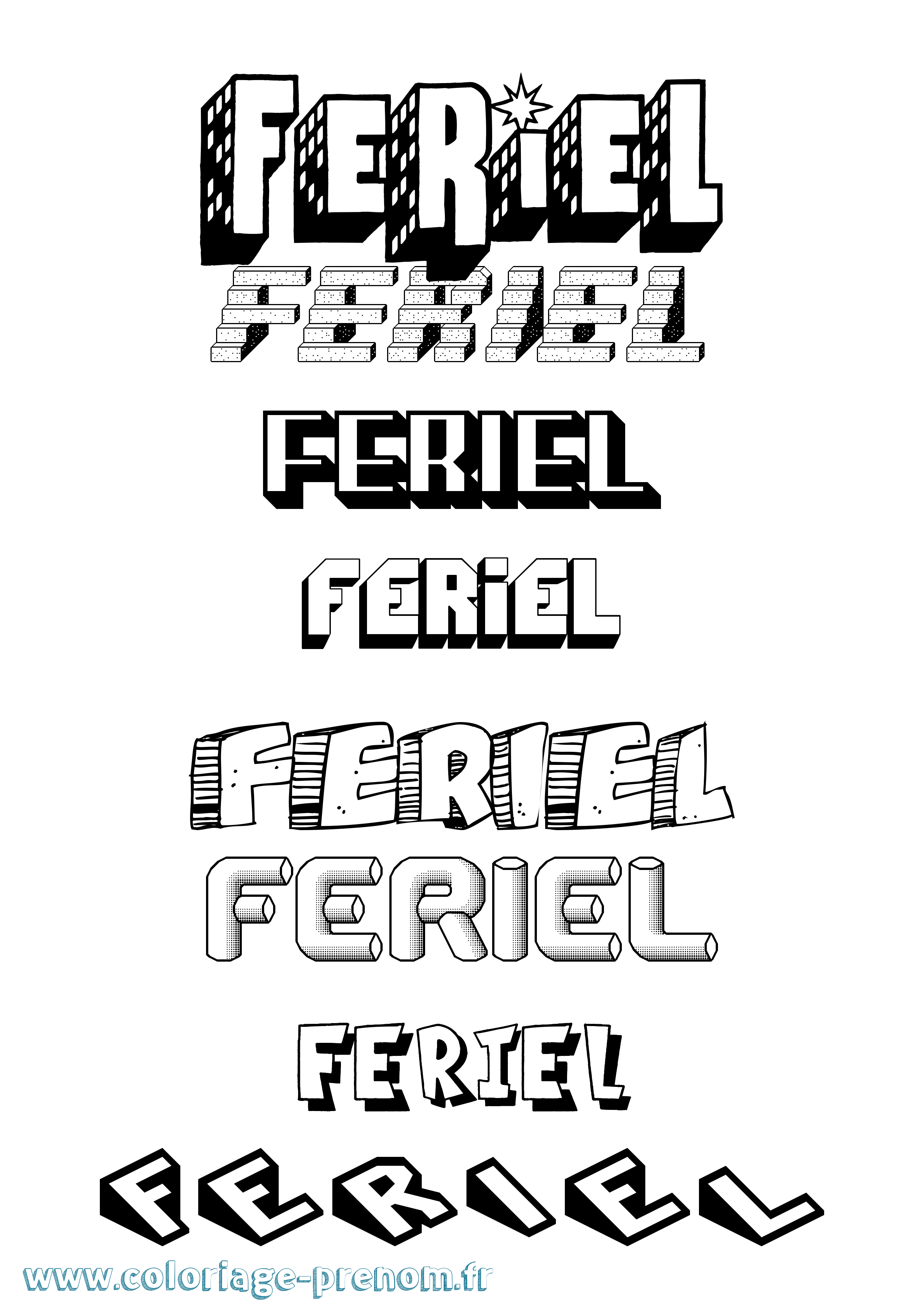 Coloriage Feriel Coloriage prénom Feriel