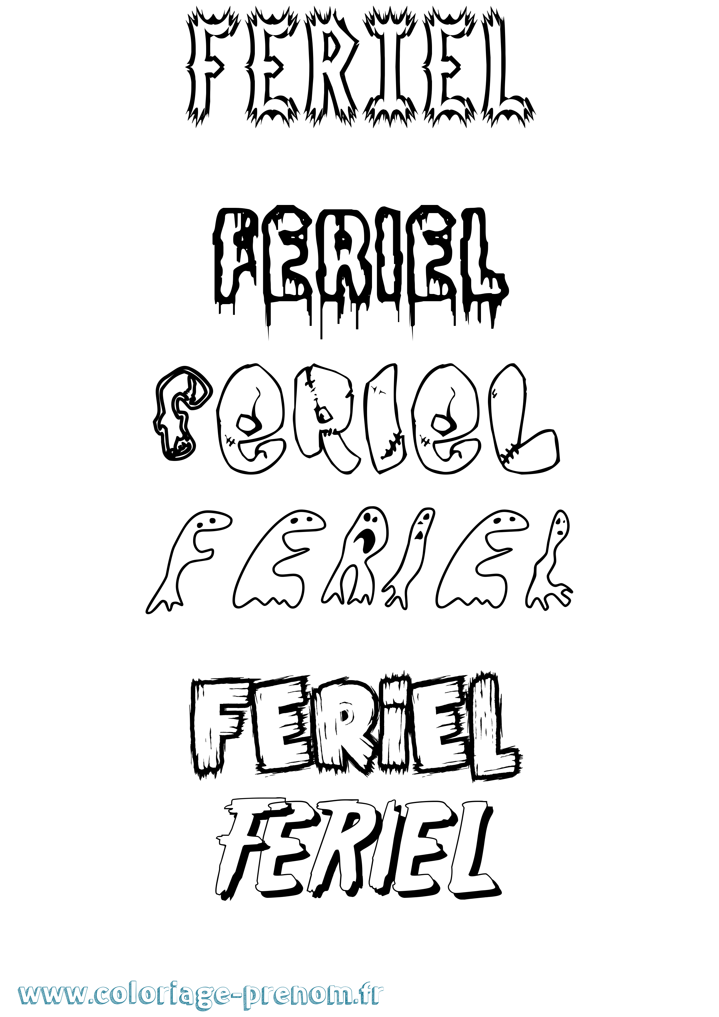 Coloriage Feriel Coloriage prénom Feriel