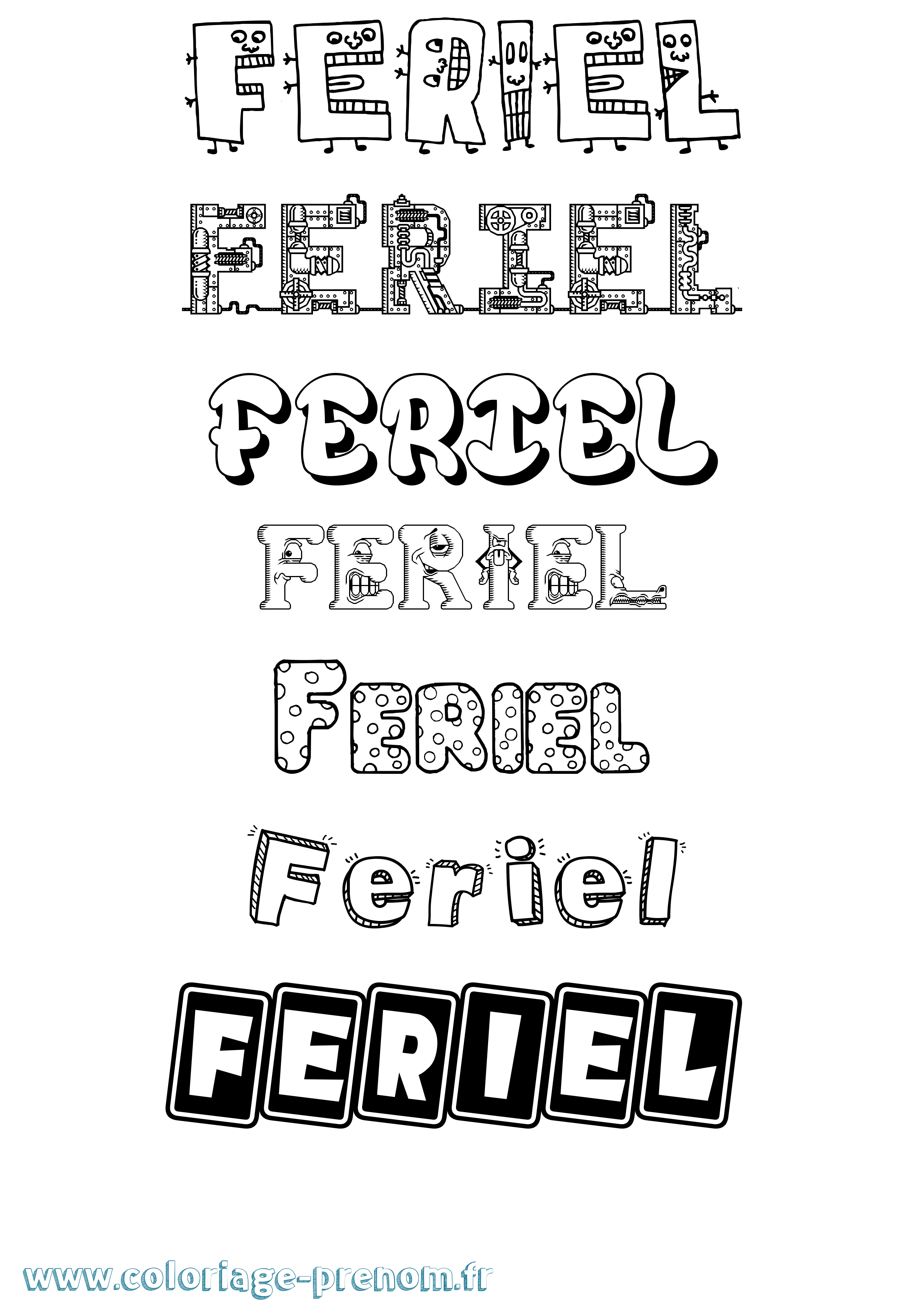Coloriage Feriel Coloriage prénom Feriel