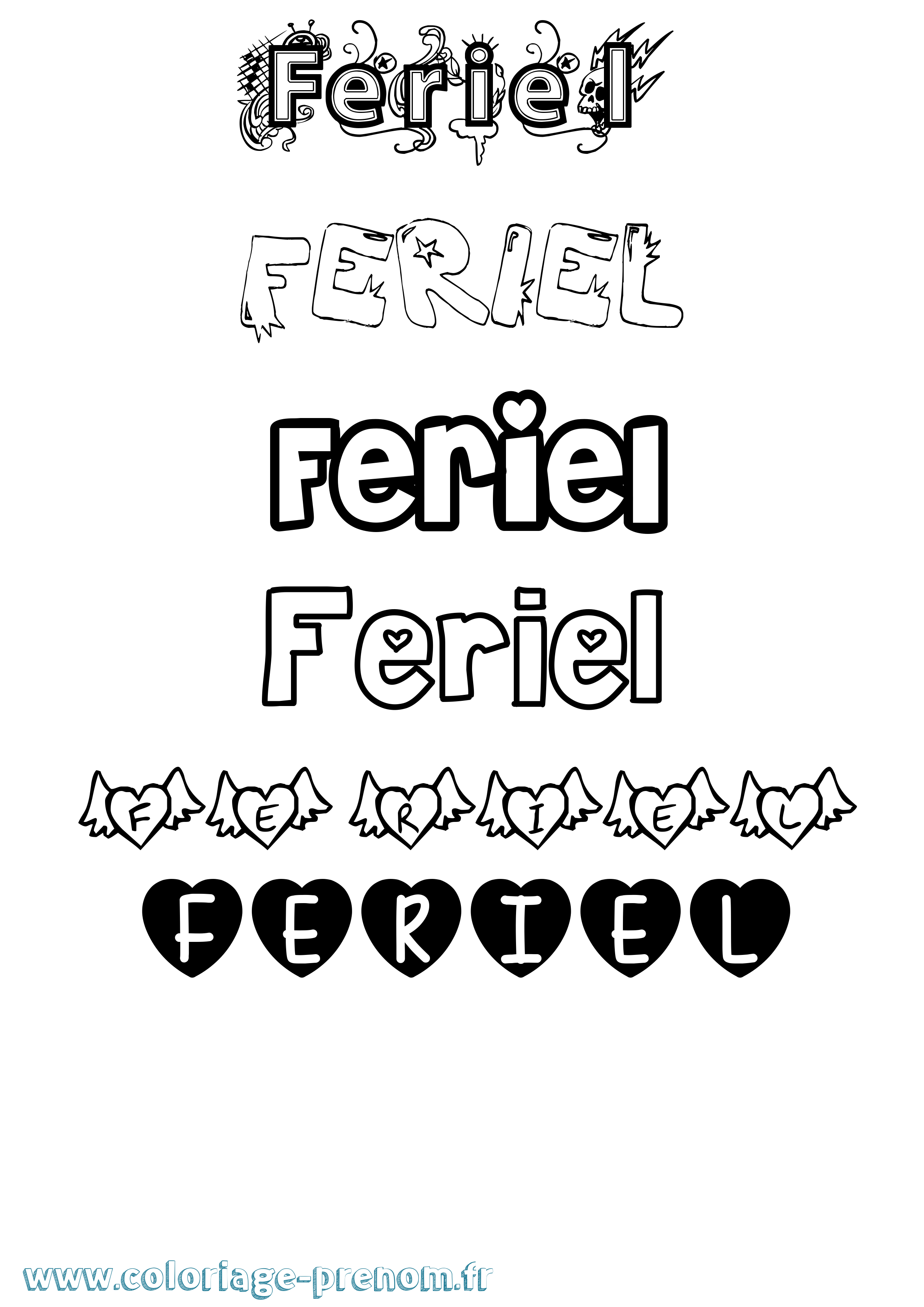 Coloriage Feriel Coloriage prénom Feriel