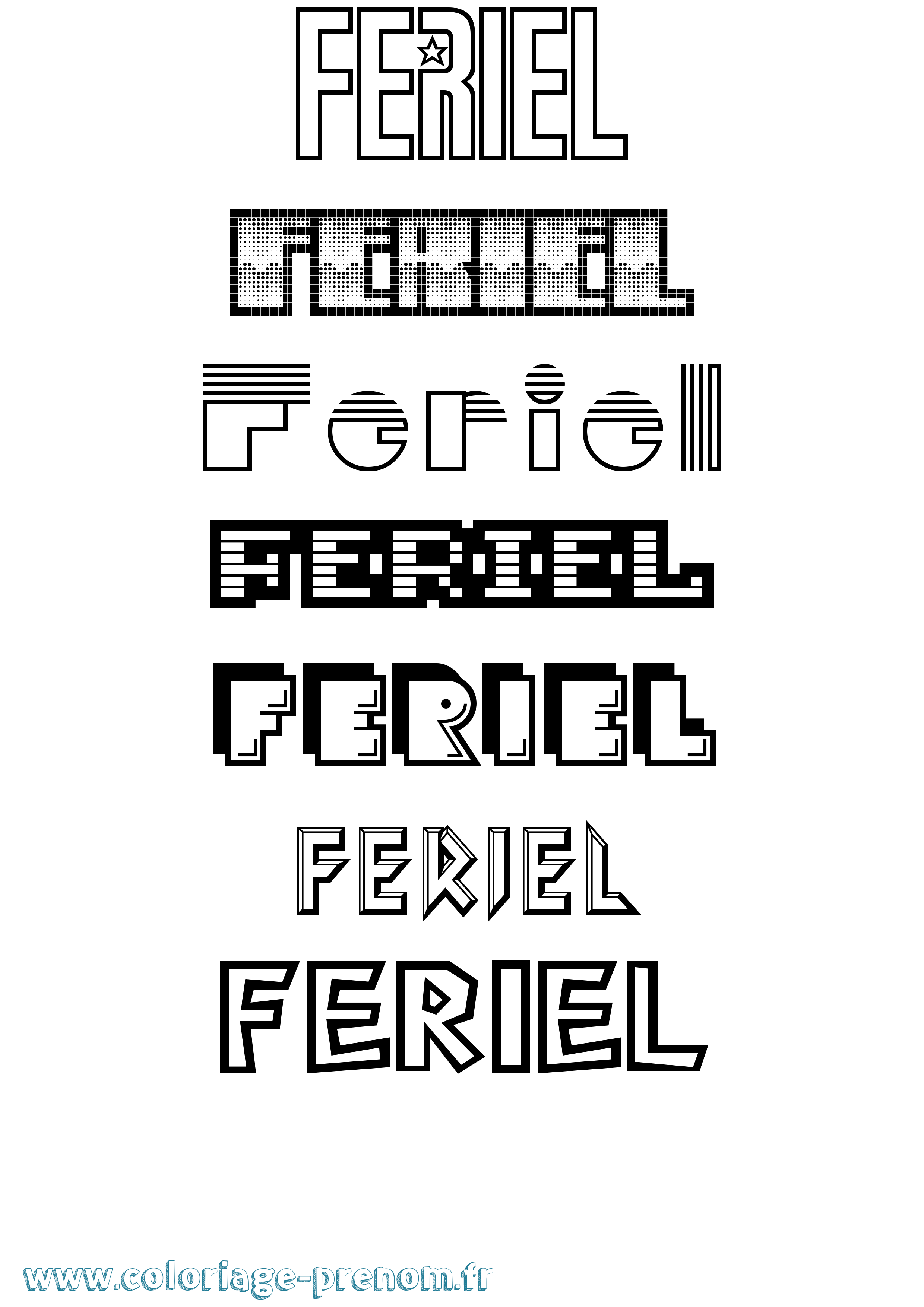 Coloriage Feriel Coloriage prénom Feriel