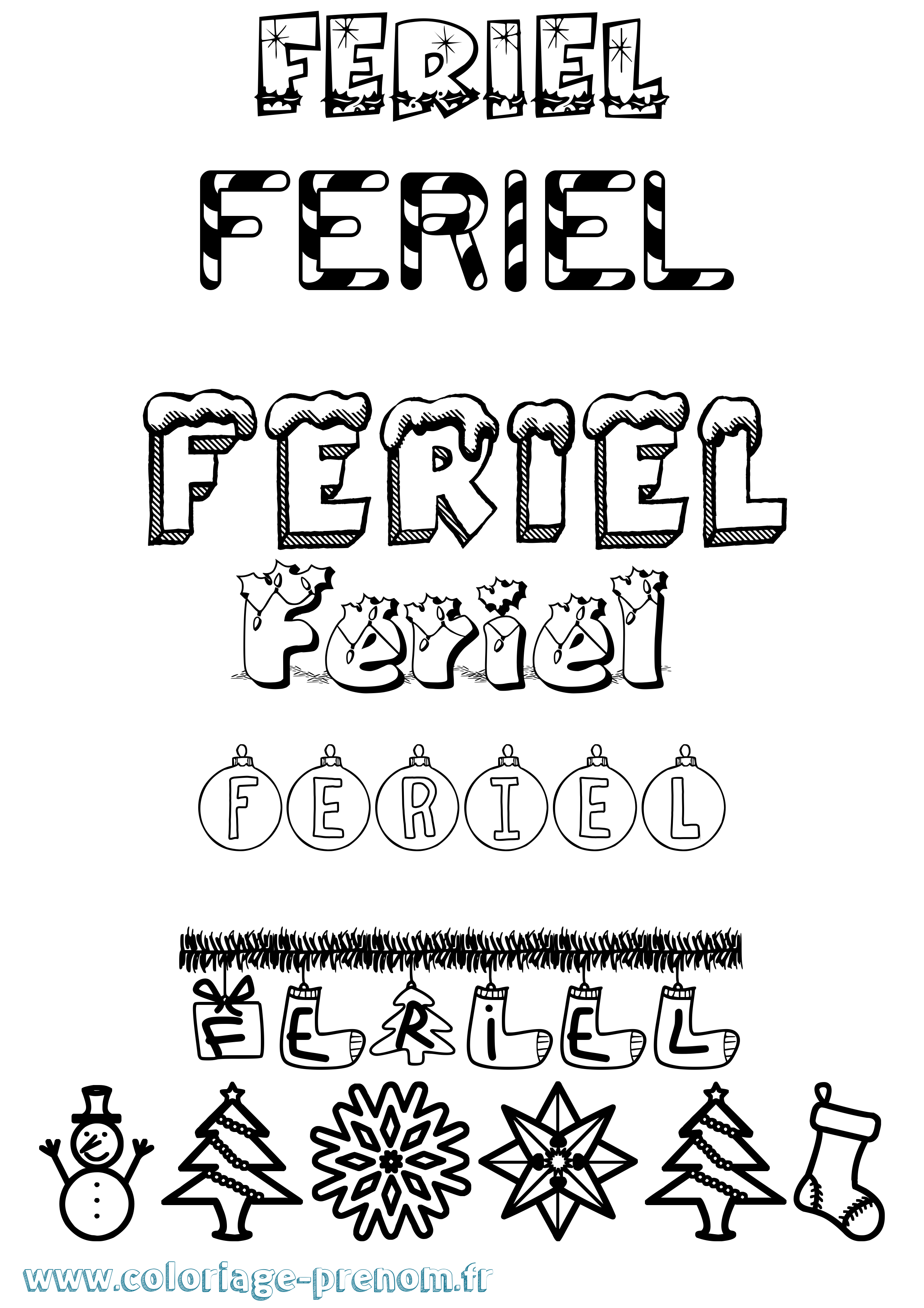 Coloriage Feriel Coloriage prénom Feriel