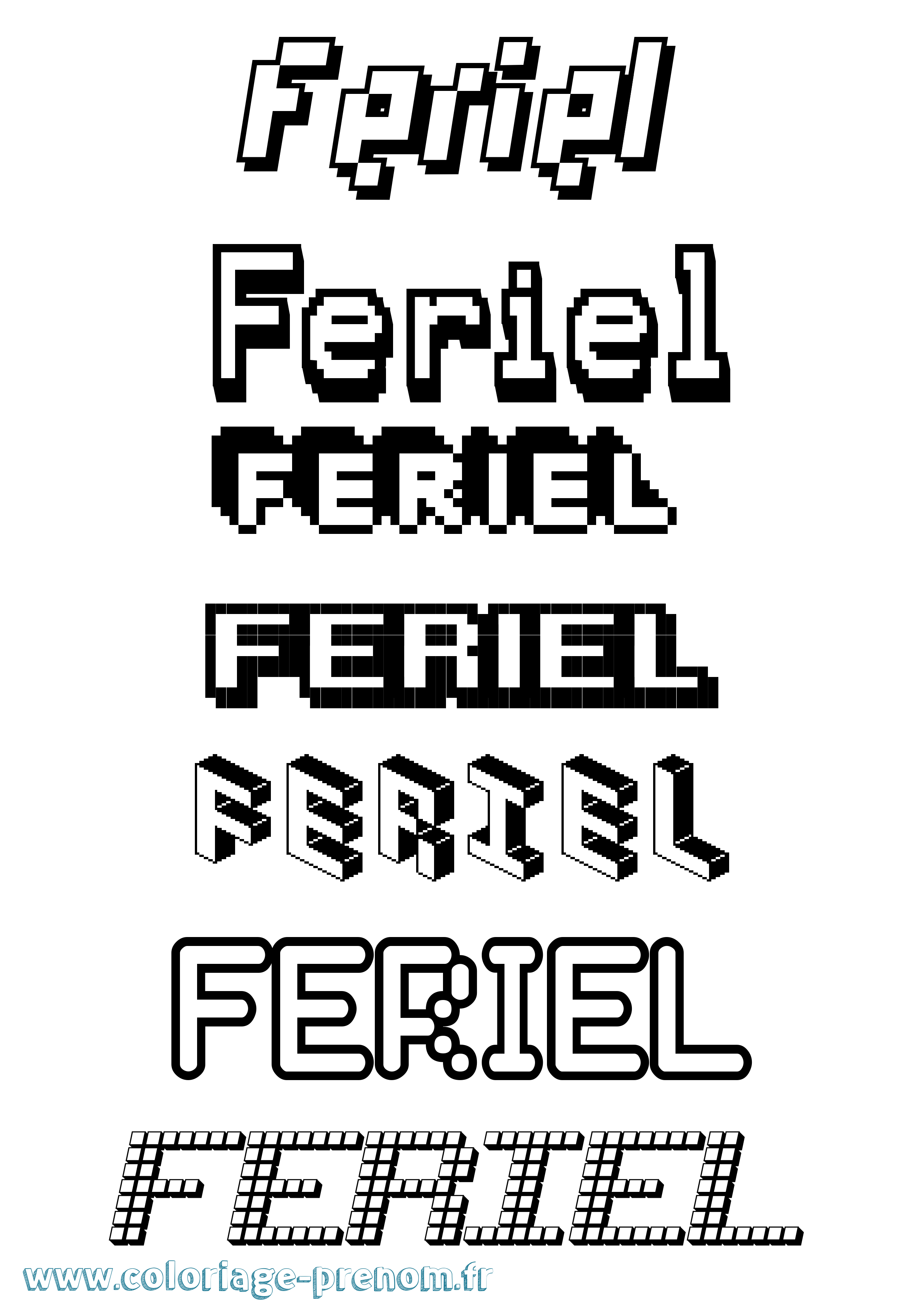 Coloriage Feriel Coloriage prénom Feriel