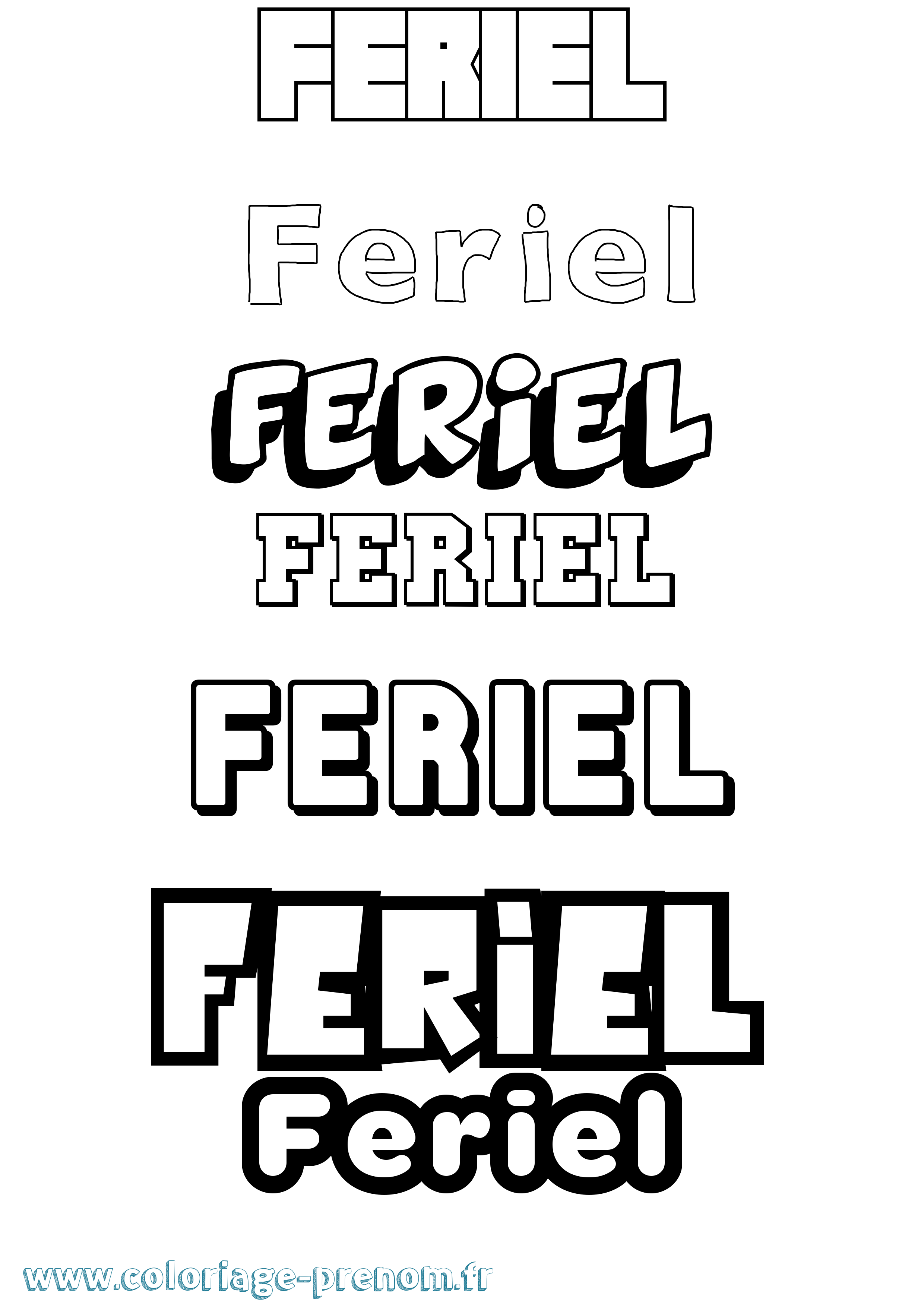 Coloriage Feriel Coloriage prénom Feriel