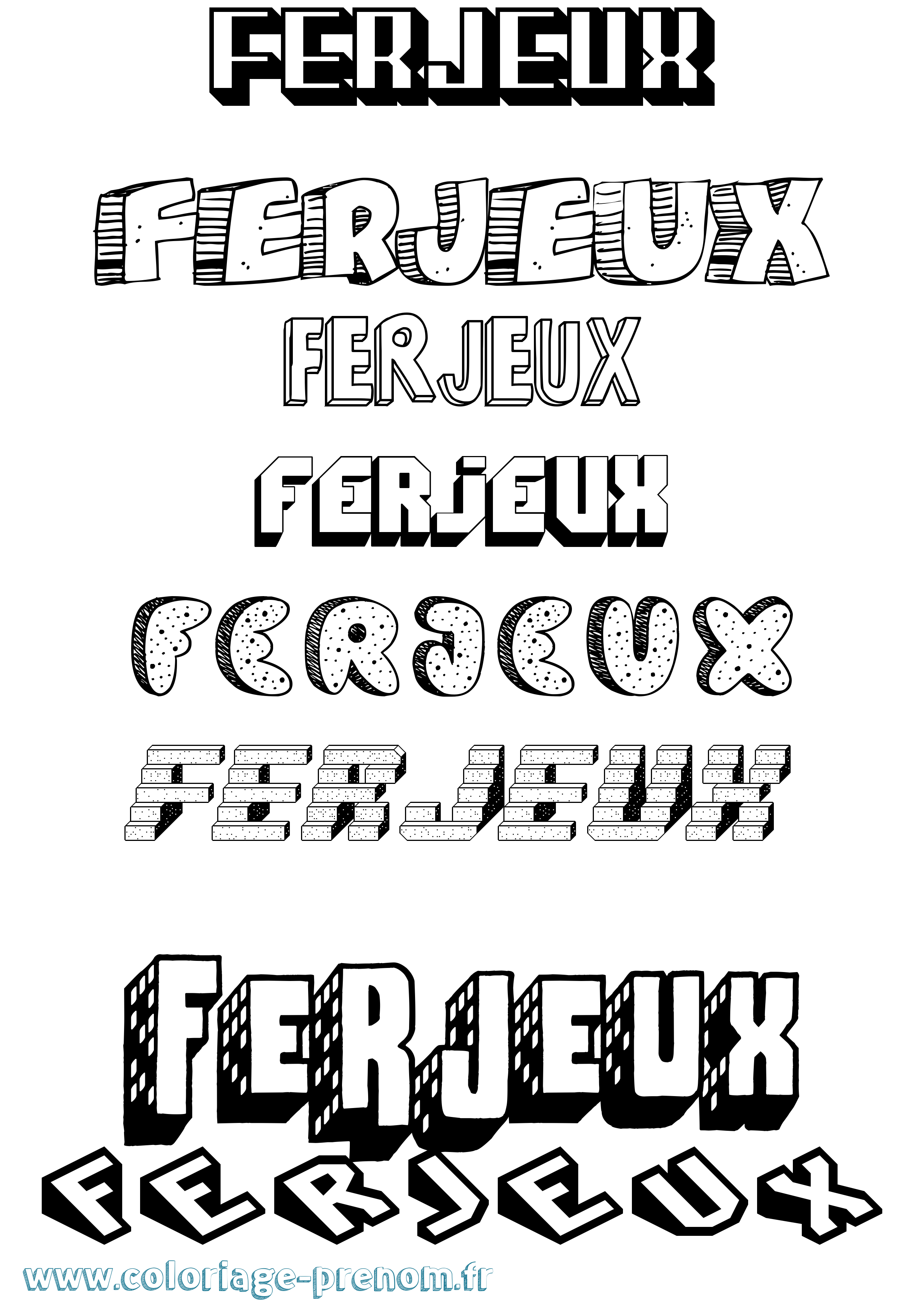 Coloriage Ferjeux Effet 3D Coloriage prénom Ferjeux Effet 3D