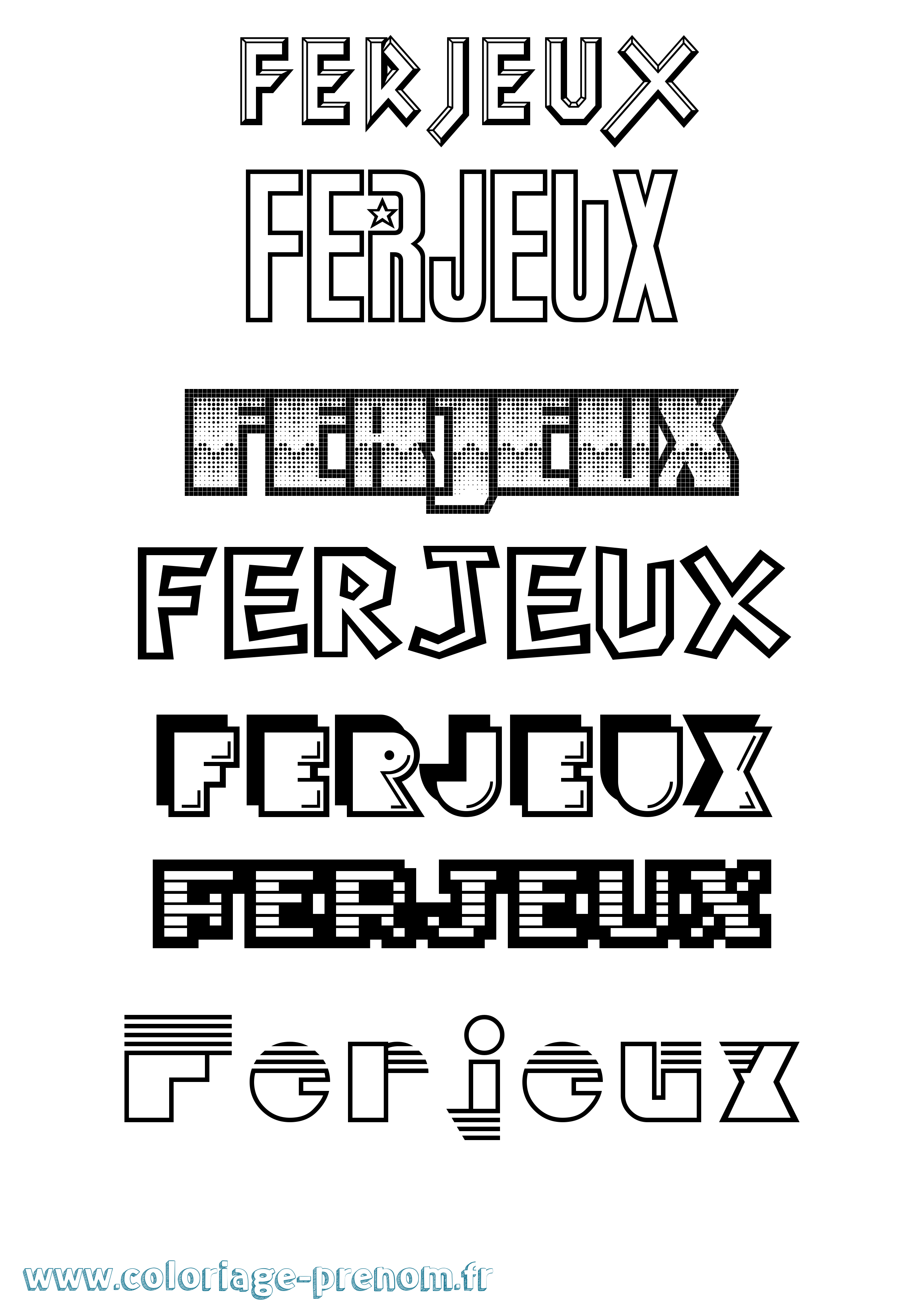 Coloriage Ferjeux Jeux Vidéos Coloriage prénom Ferjeux Jeux Vidéos