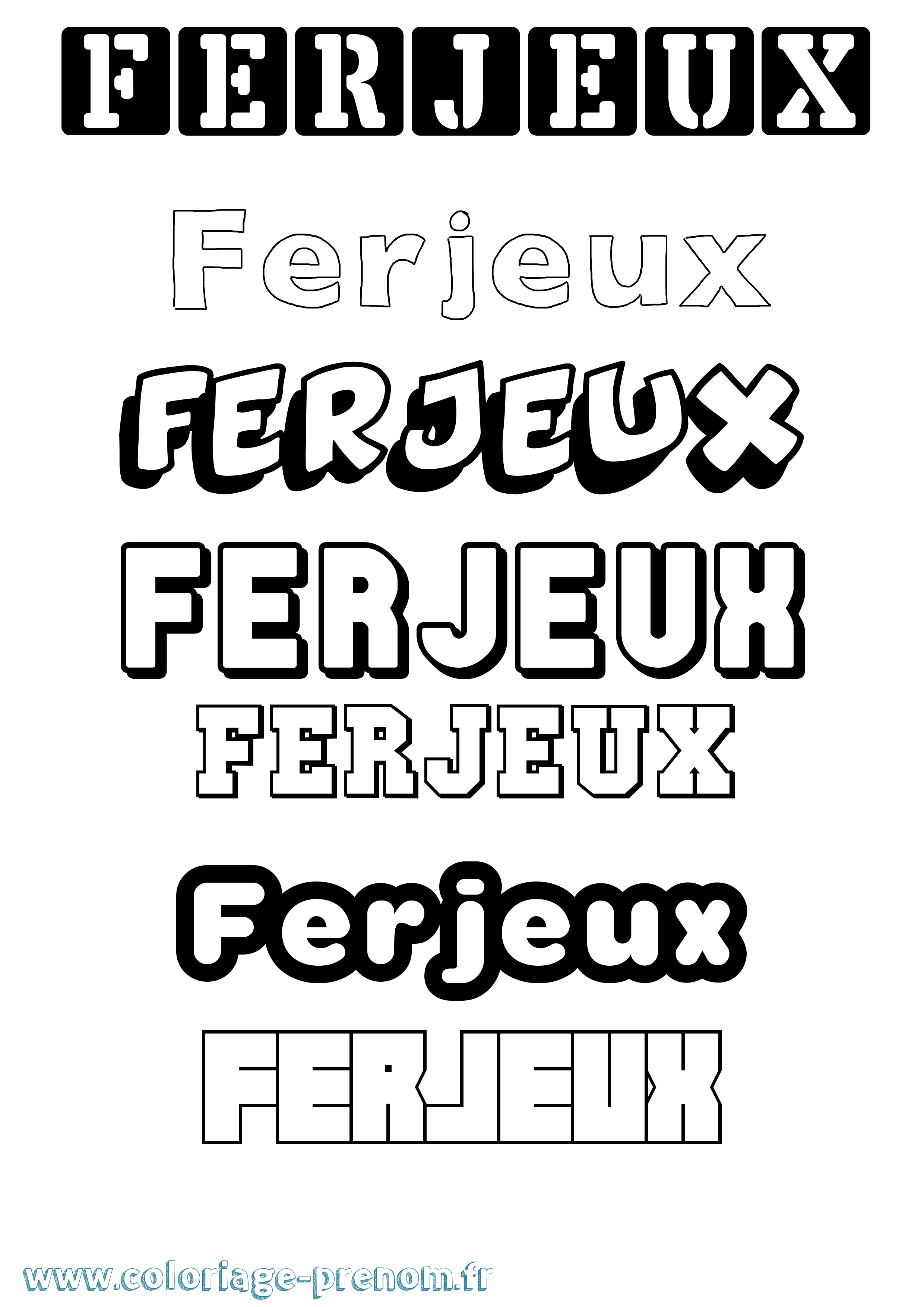 Coloriage Ferjeux Simple Coloriage prénom Ferjeux Simple