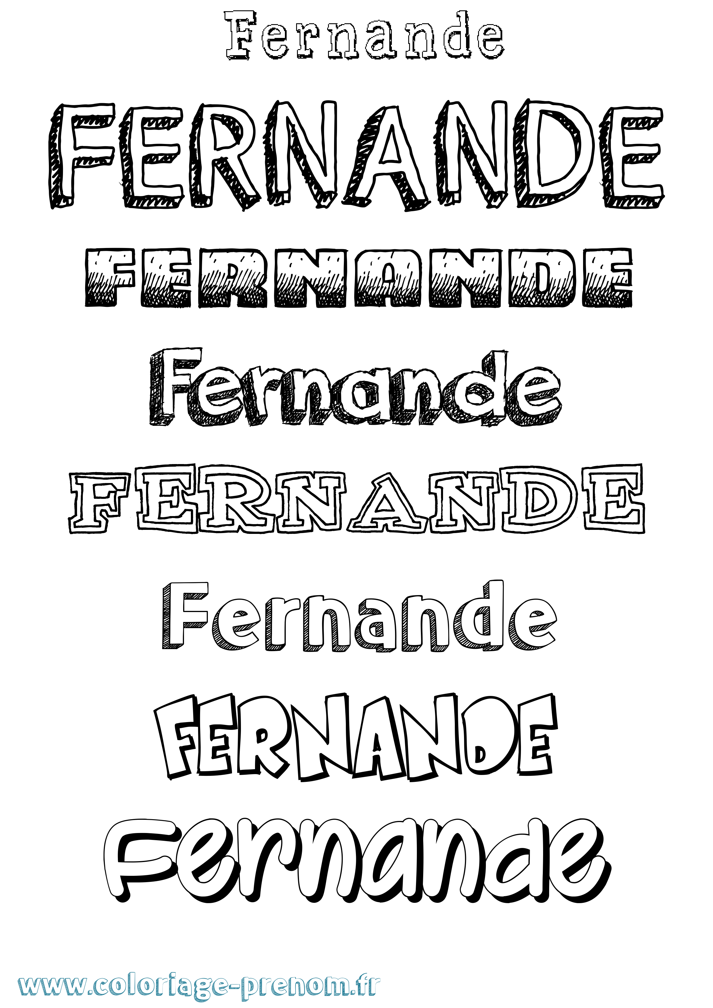 Coloriage prénom Fernande Dessiné