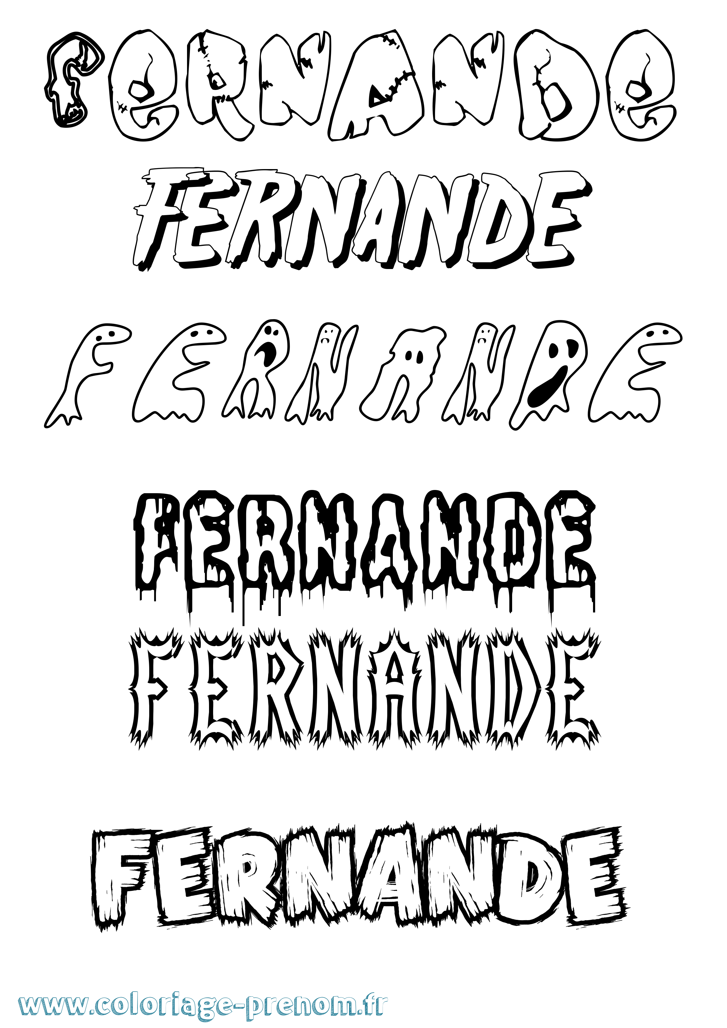 Coloriage prénom Fernande Frisson