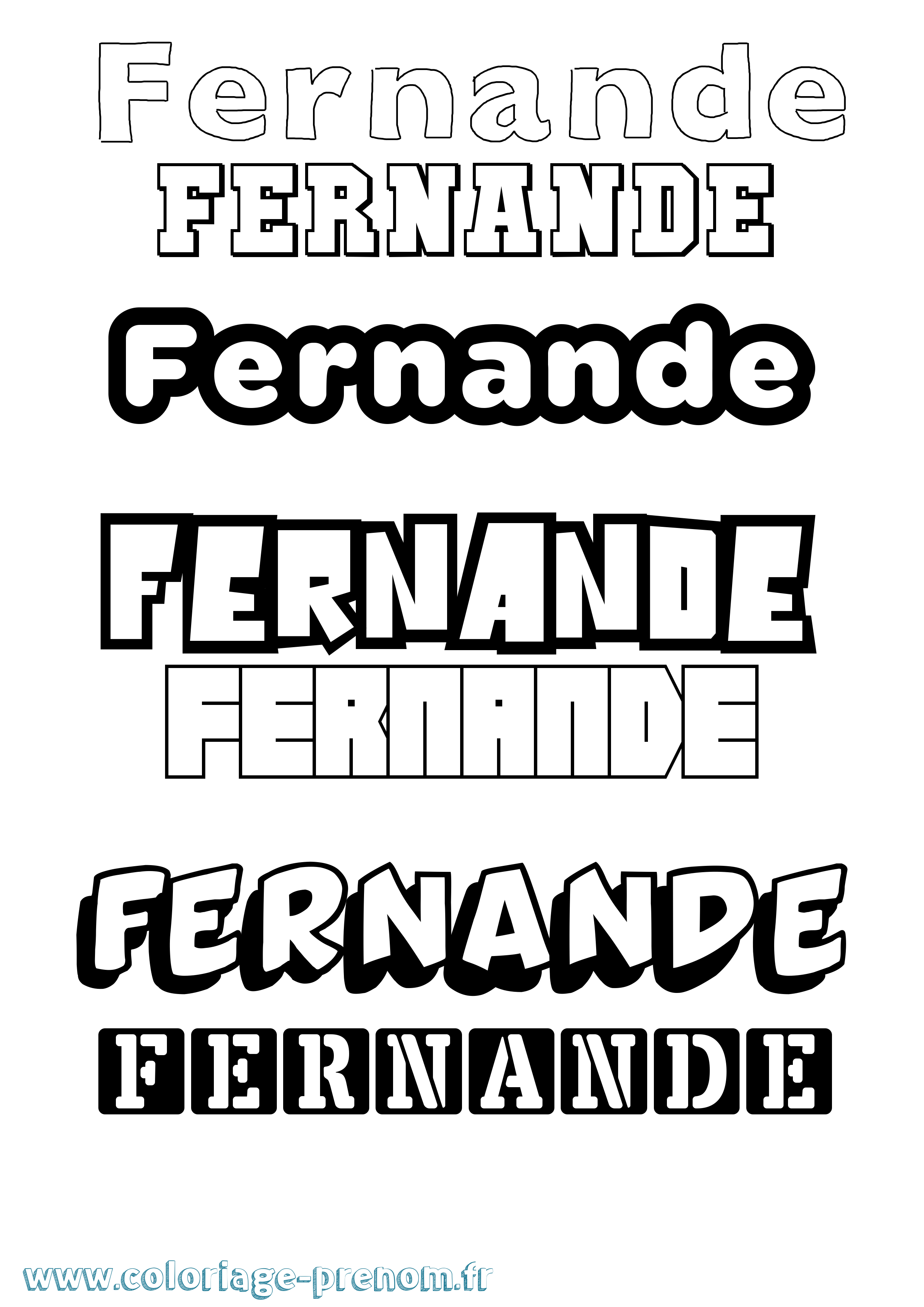 Coloriage prénom Fernande Simple