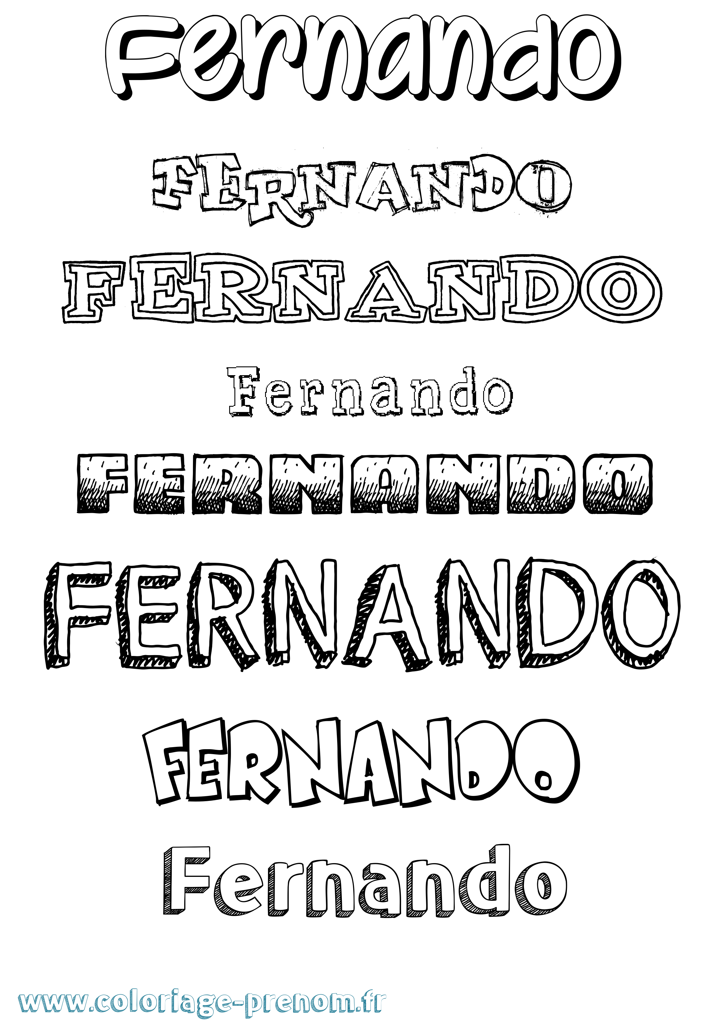 Coloriage prénom Fernando Dessiné