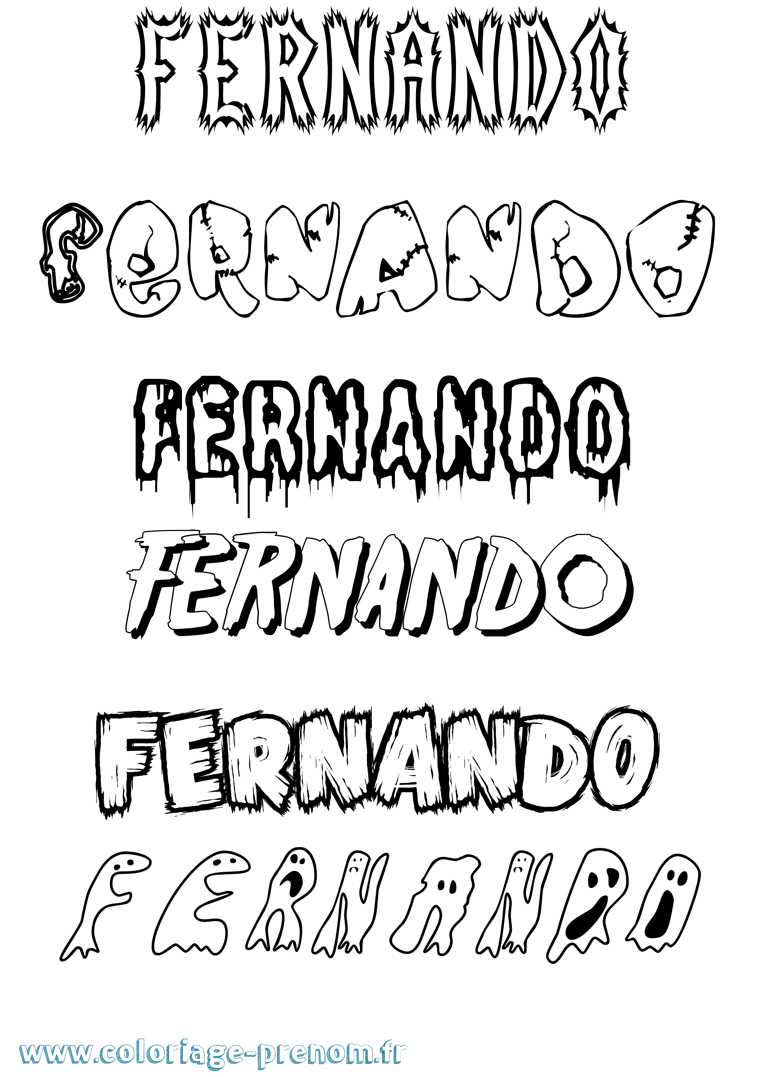 Coloriage prénom Fernando Frisson