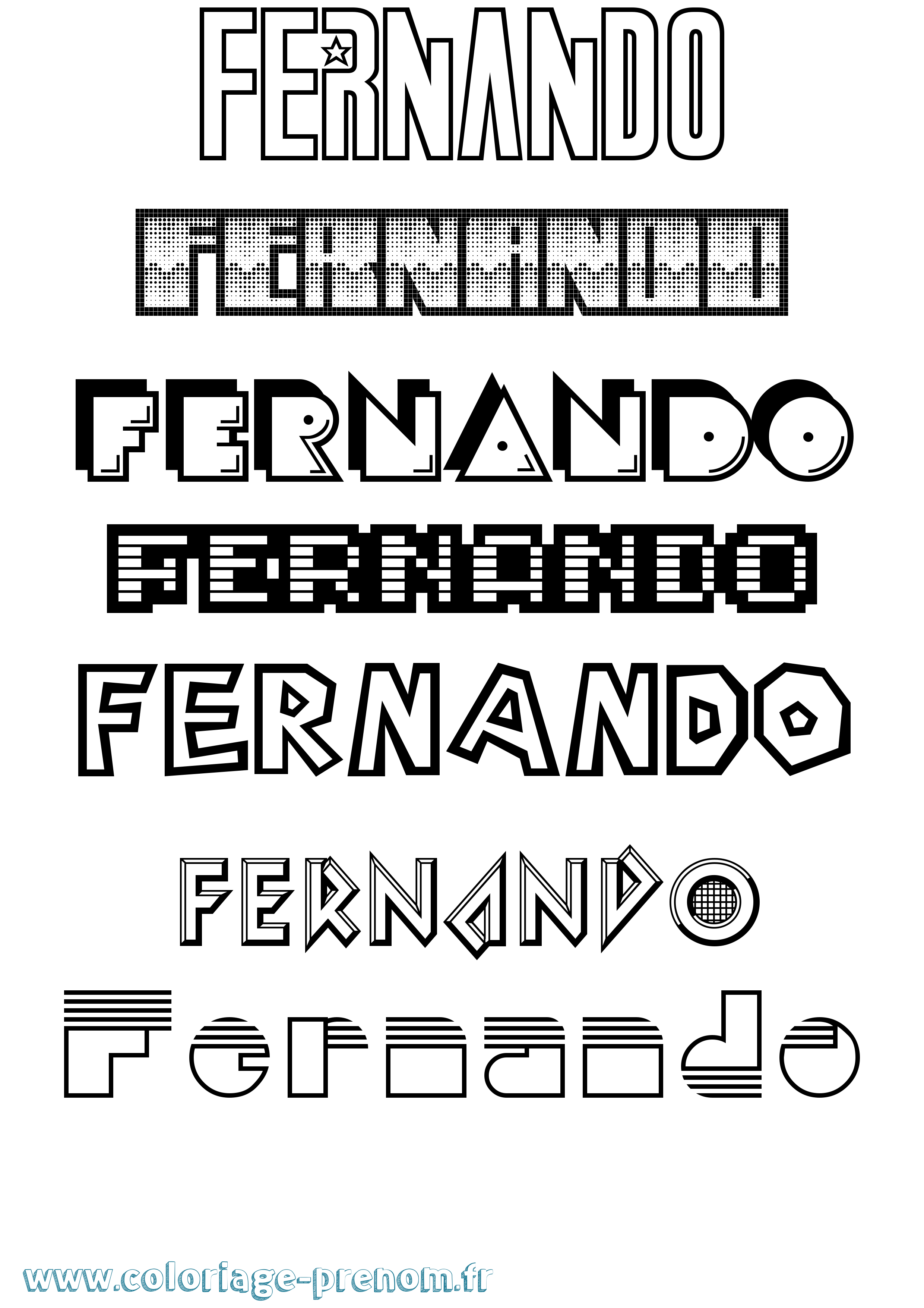 Coloriage prénom Fernando Jeux Vidéos