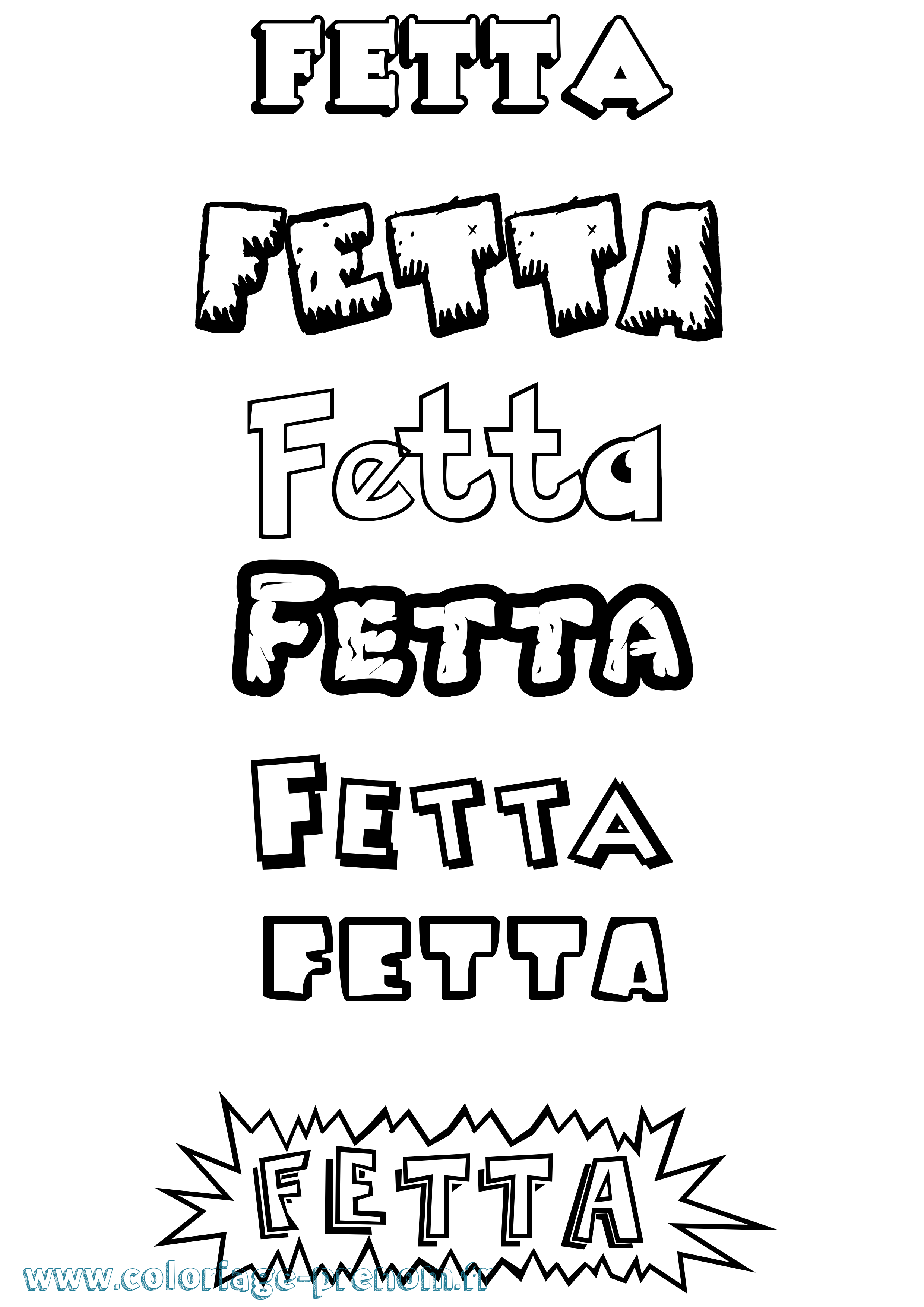 Coloriage prénom Fetta Dessin Animé
