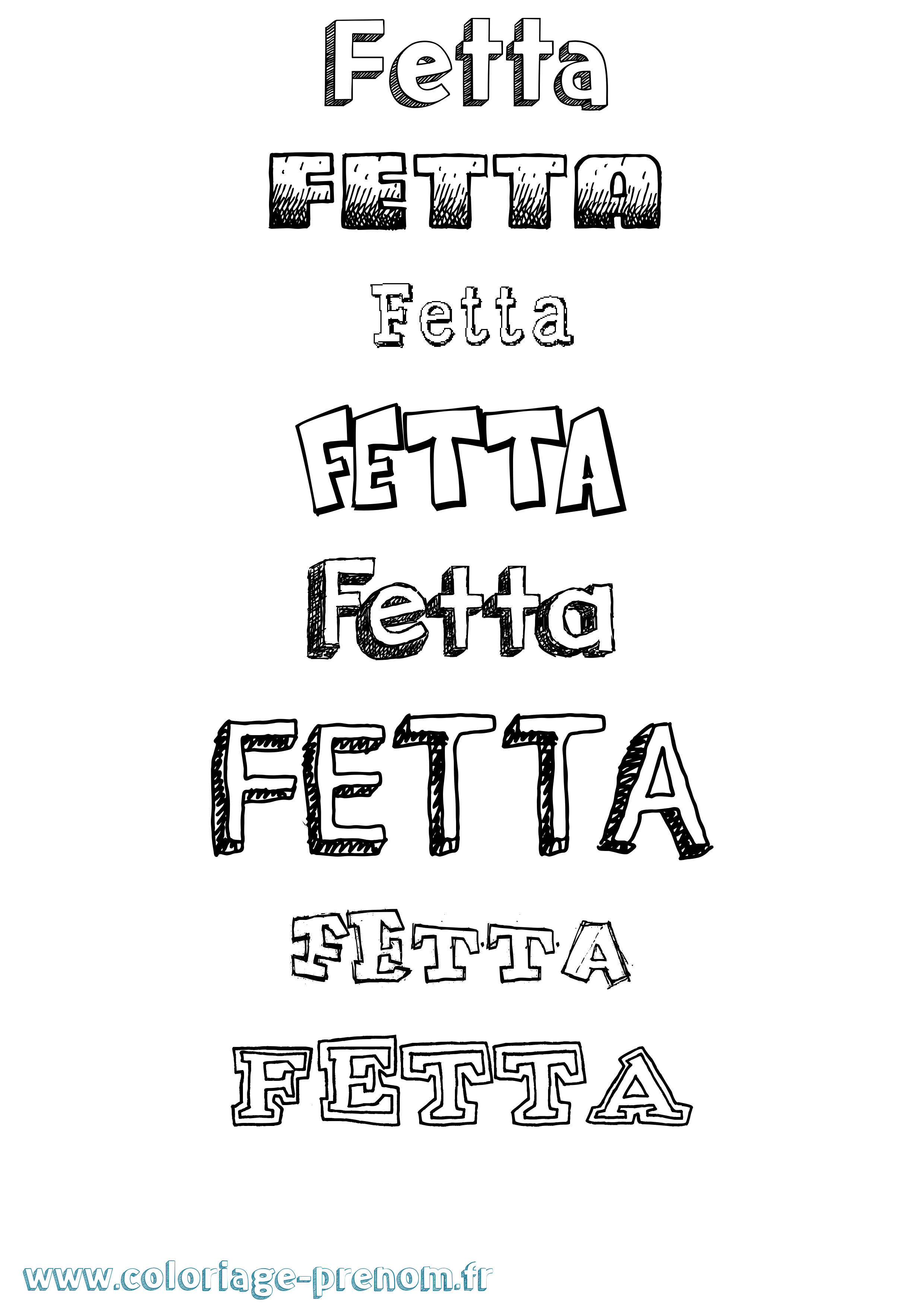 Coloriage prénom Fetta Dessiné