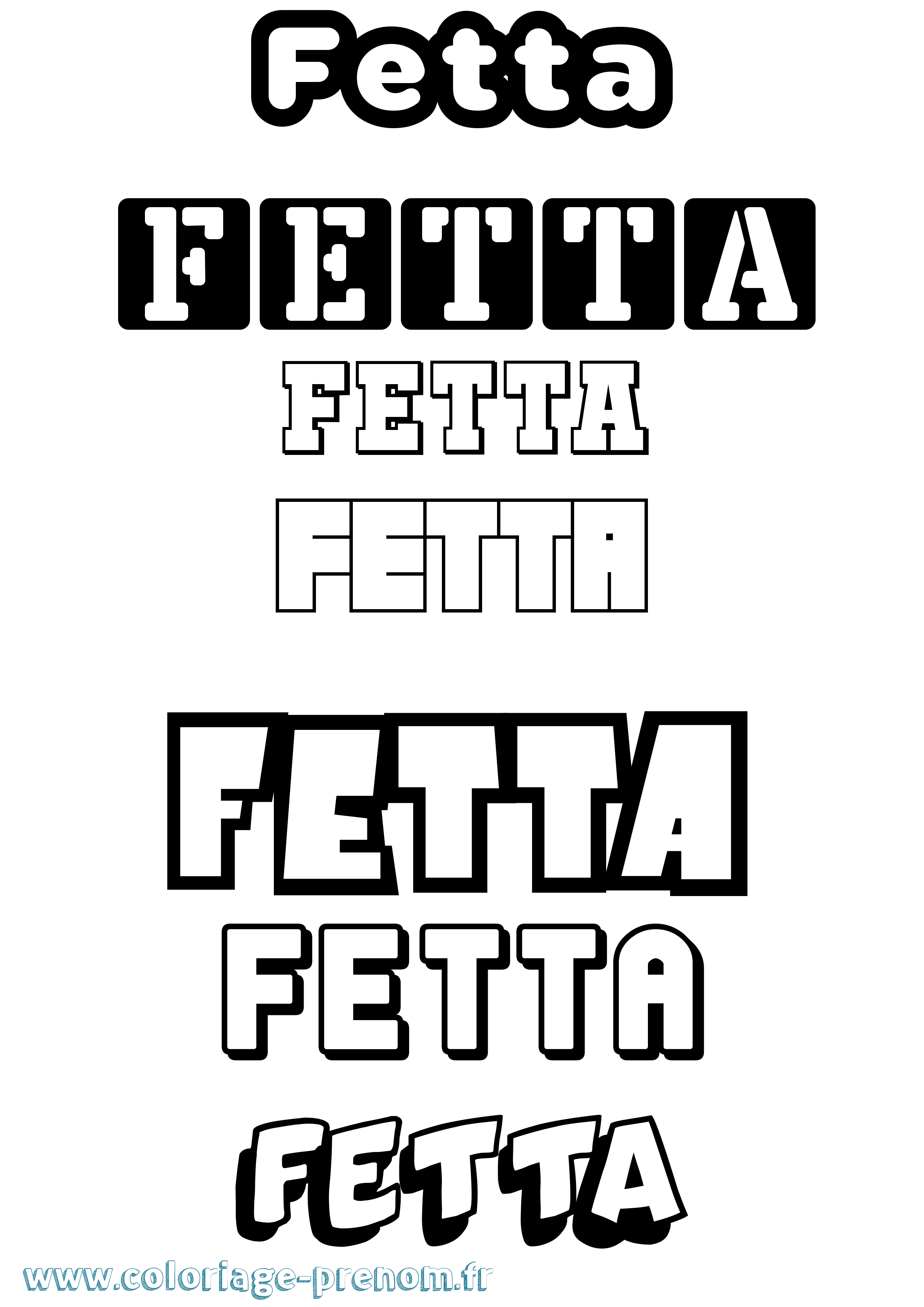 Coloriage prénom Fetta Simple