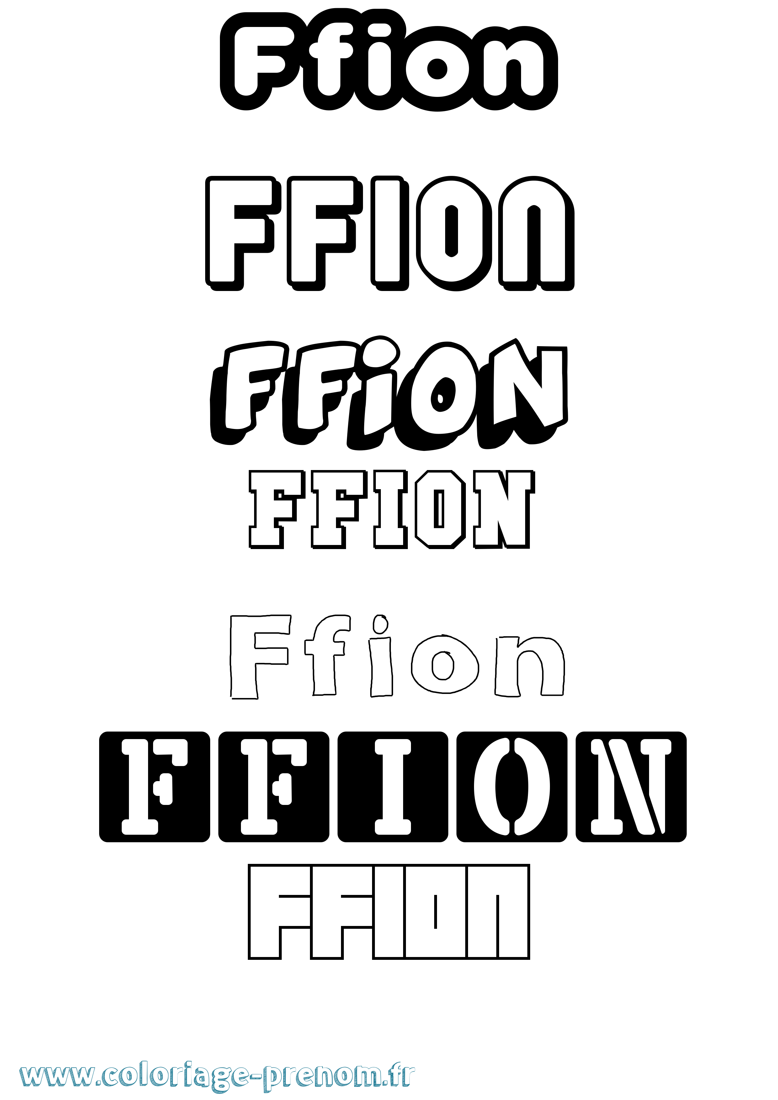 Coloriage prénom Ffion Simple