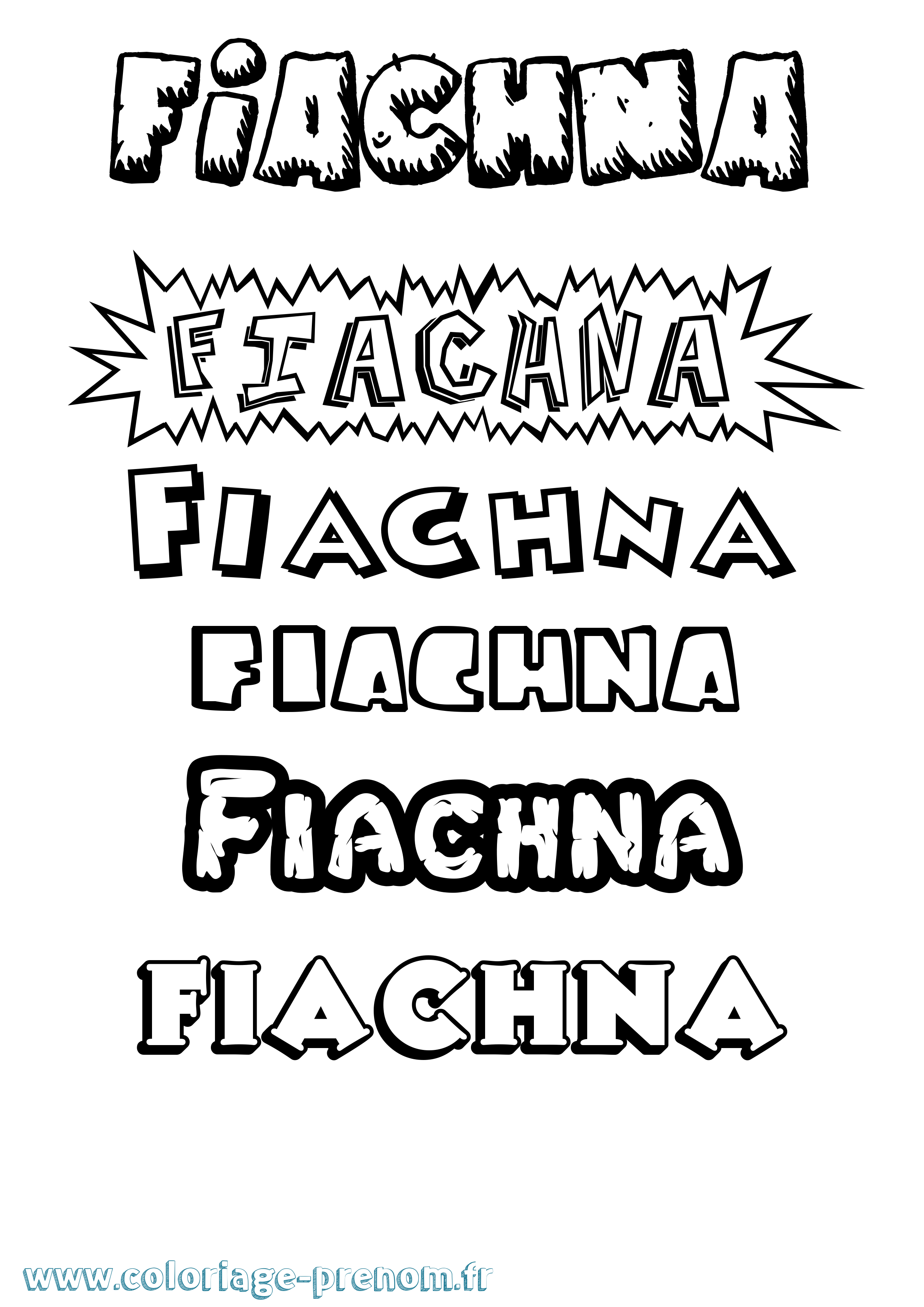 Coloriage prénom Fiachna Dessin Animé