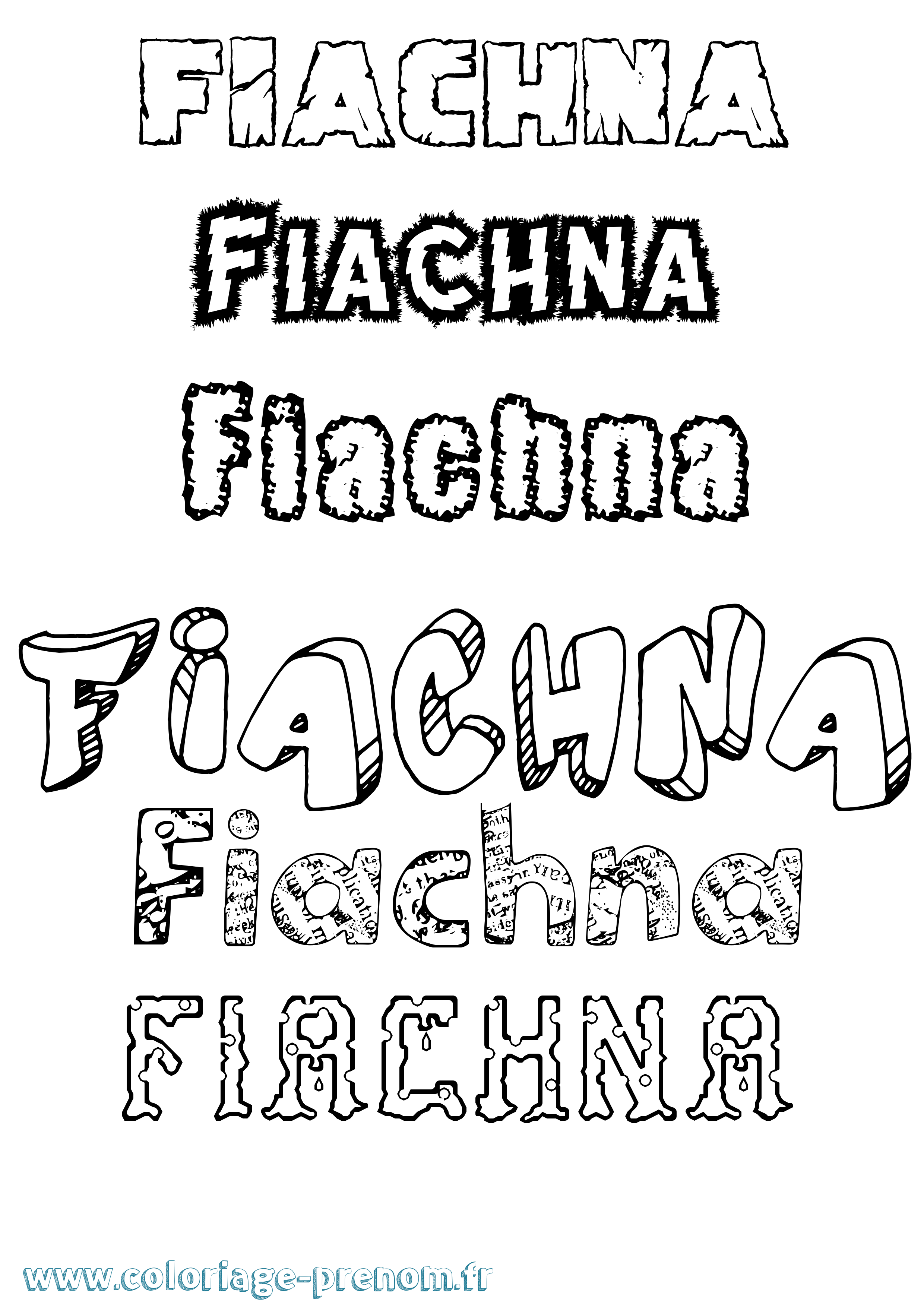 Coloriage prénom Fiachna Destructuré