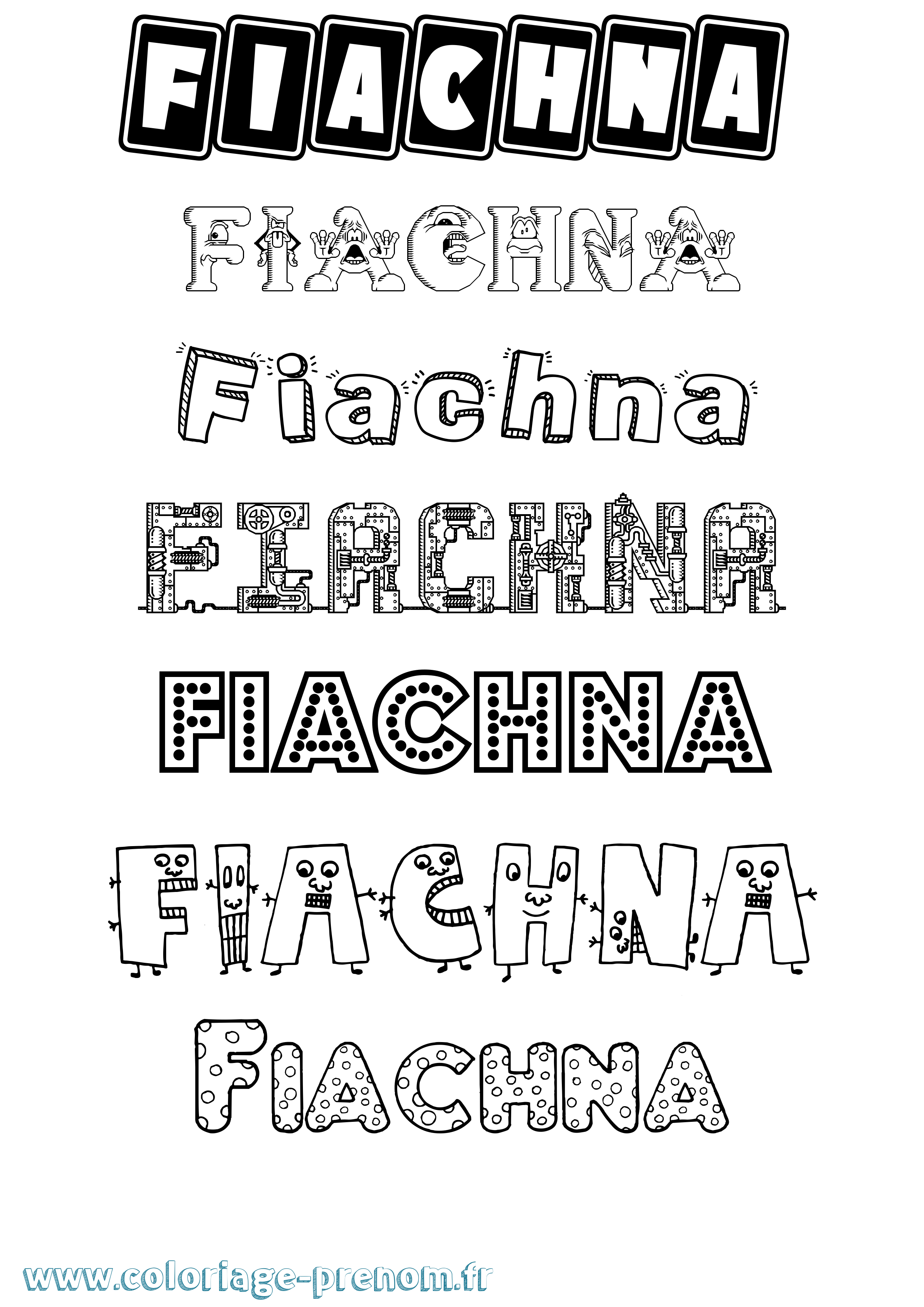 Coloriage prénom Fiachna Fun