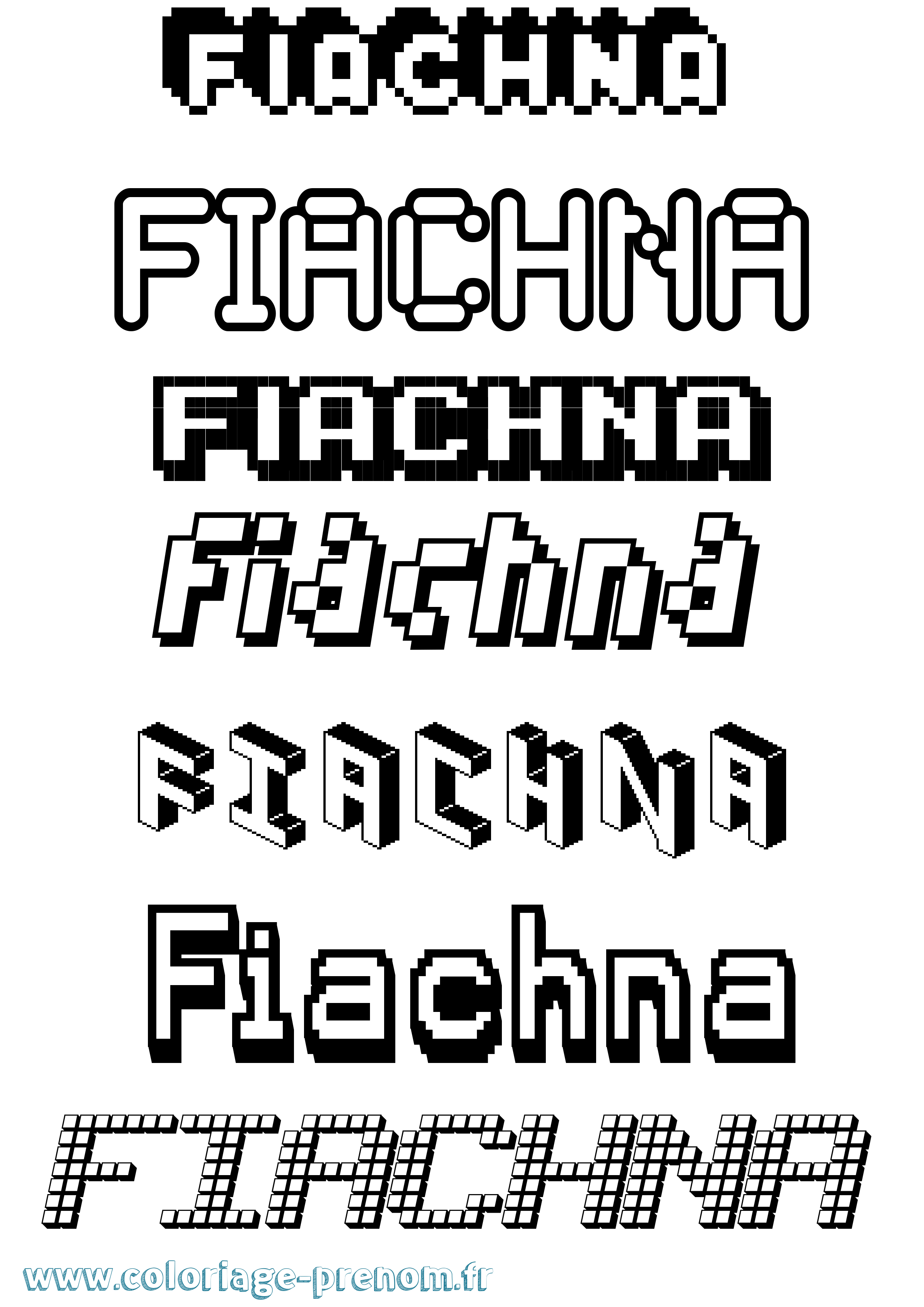 Coloriage prénom Fiachna Pixel