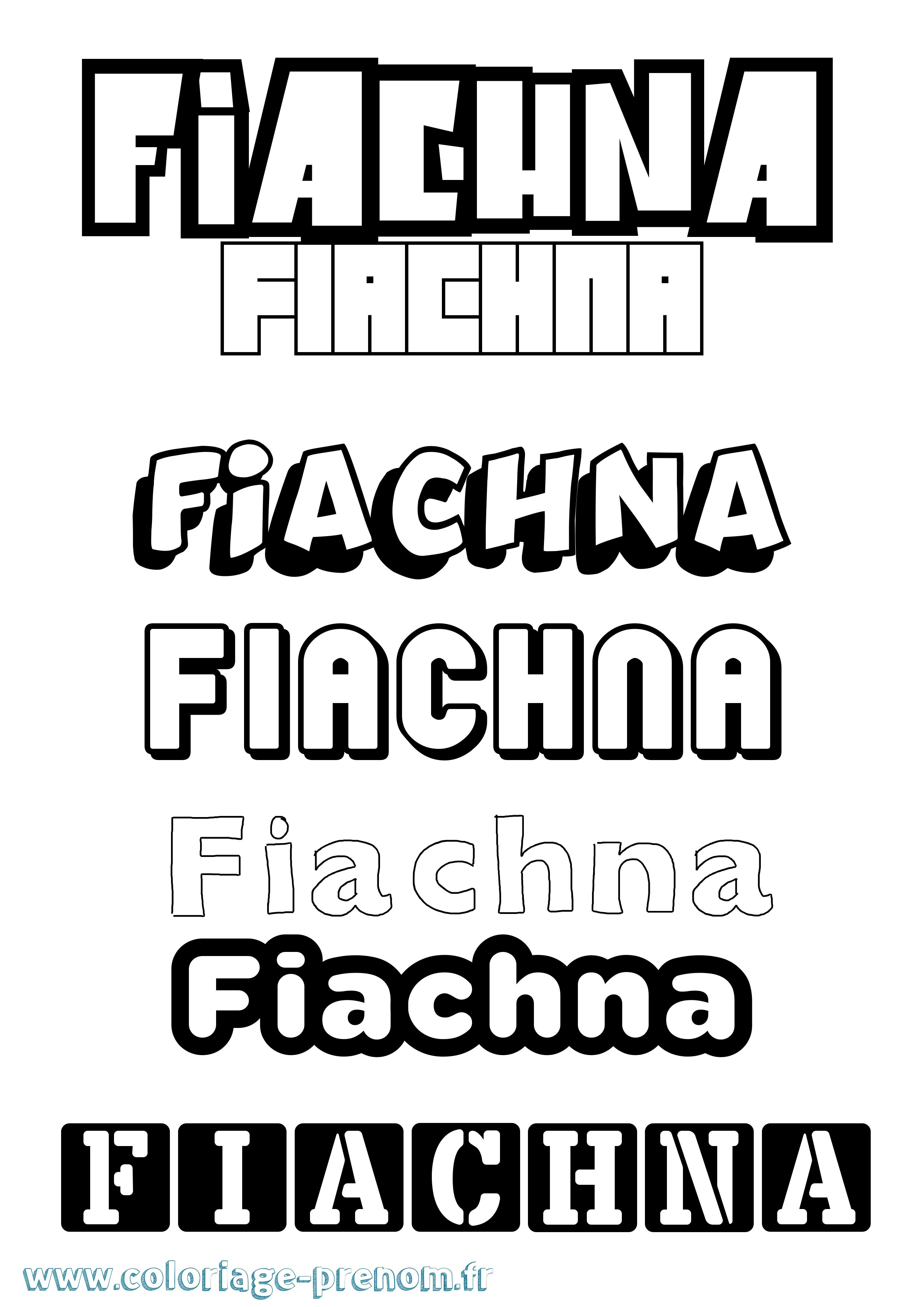 Coloriage prénom Fiachna Simple